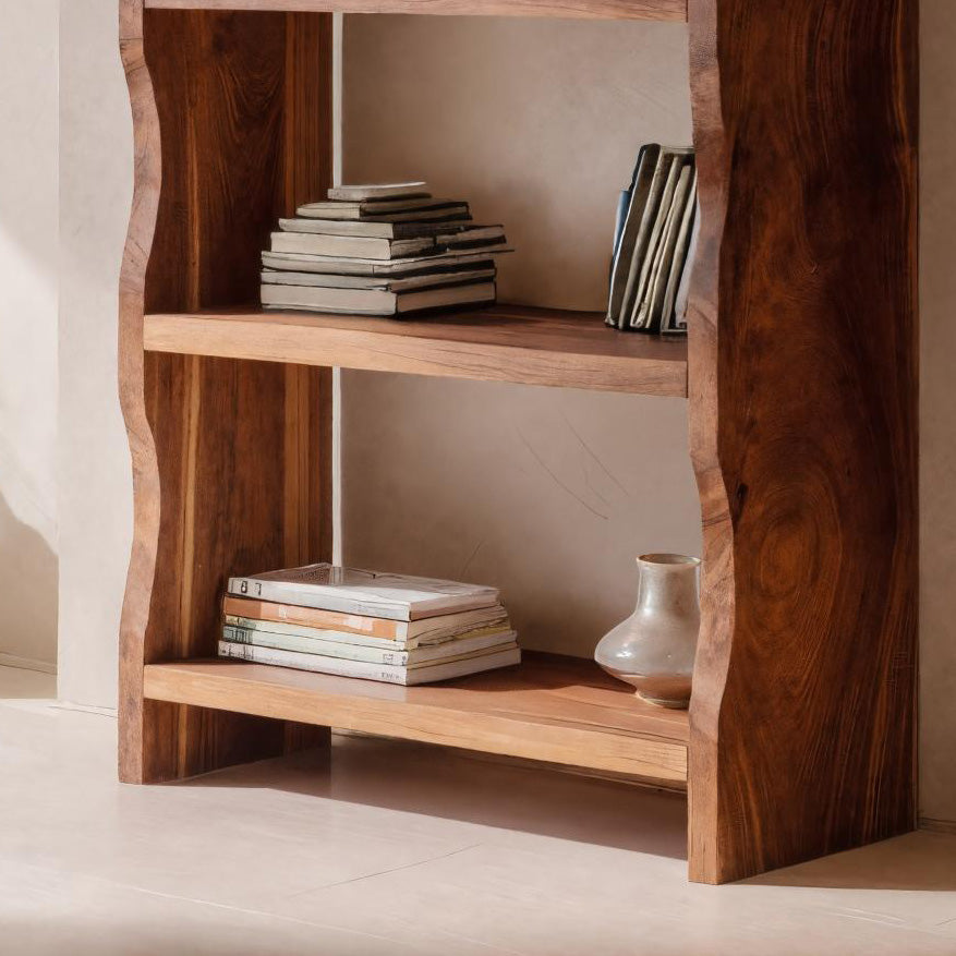 Modern Vertical Bookshelf With Natural Grain Design For Living RTTHHNBS082