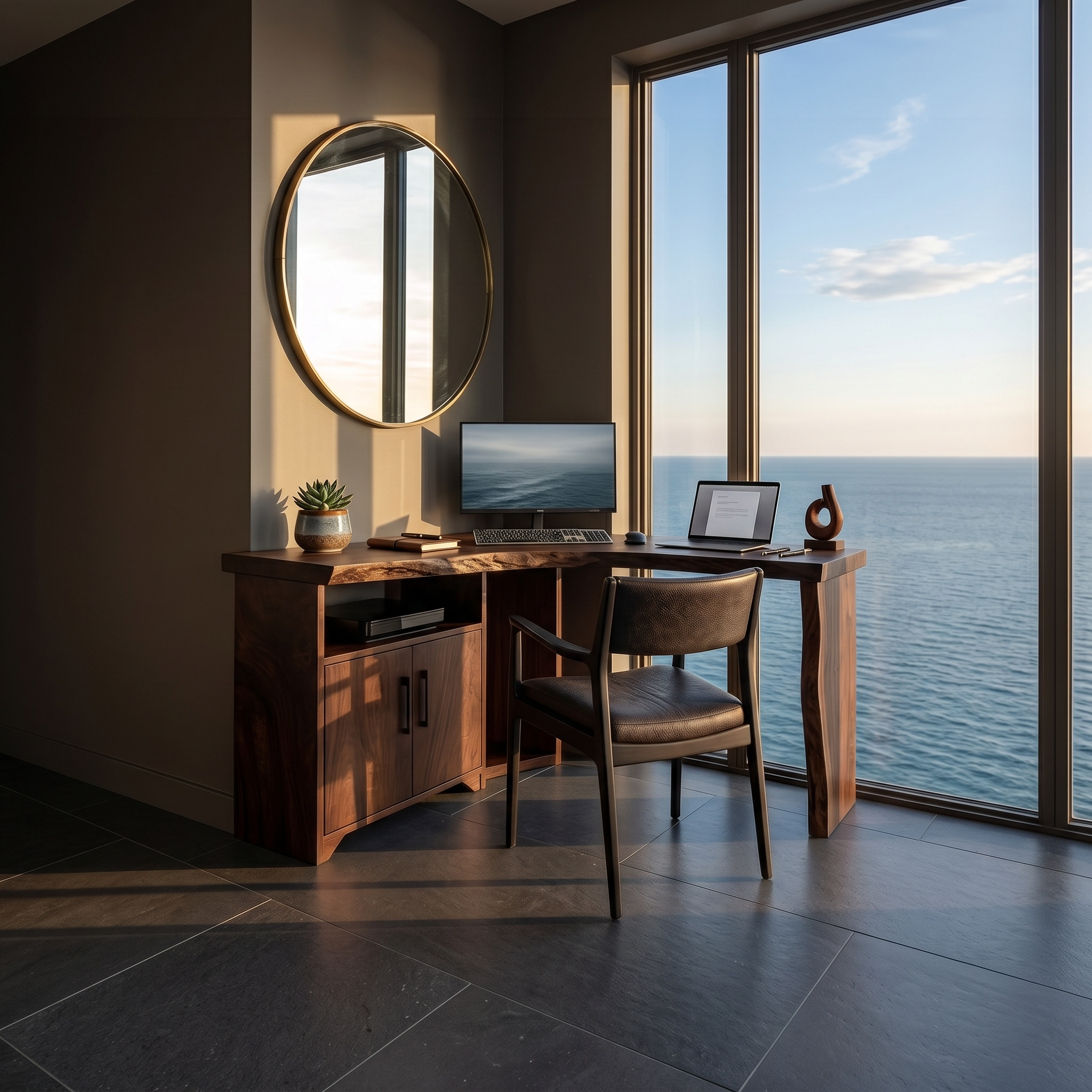 Modern Corner Desk With Cabinet Storage For Creative Home Office SILDTTRDE010