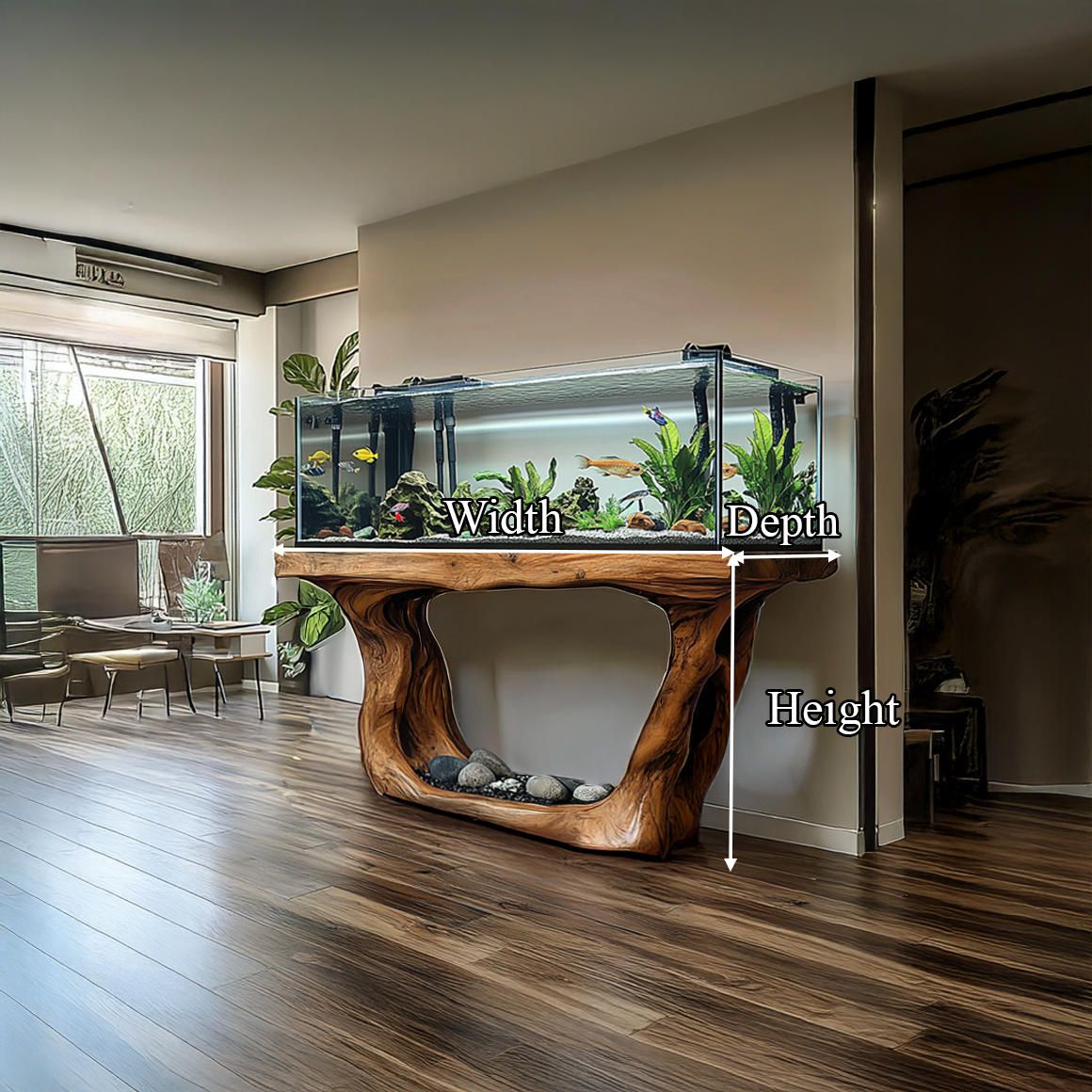 Rustic Organic Aquarium Stand Minimal Living Room Or Bedroom SINLSAWT012