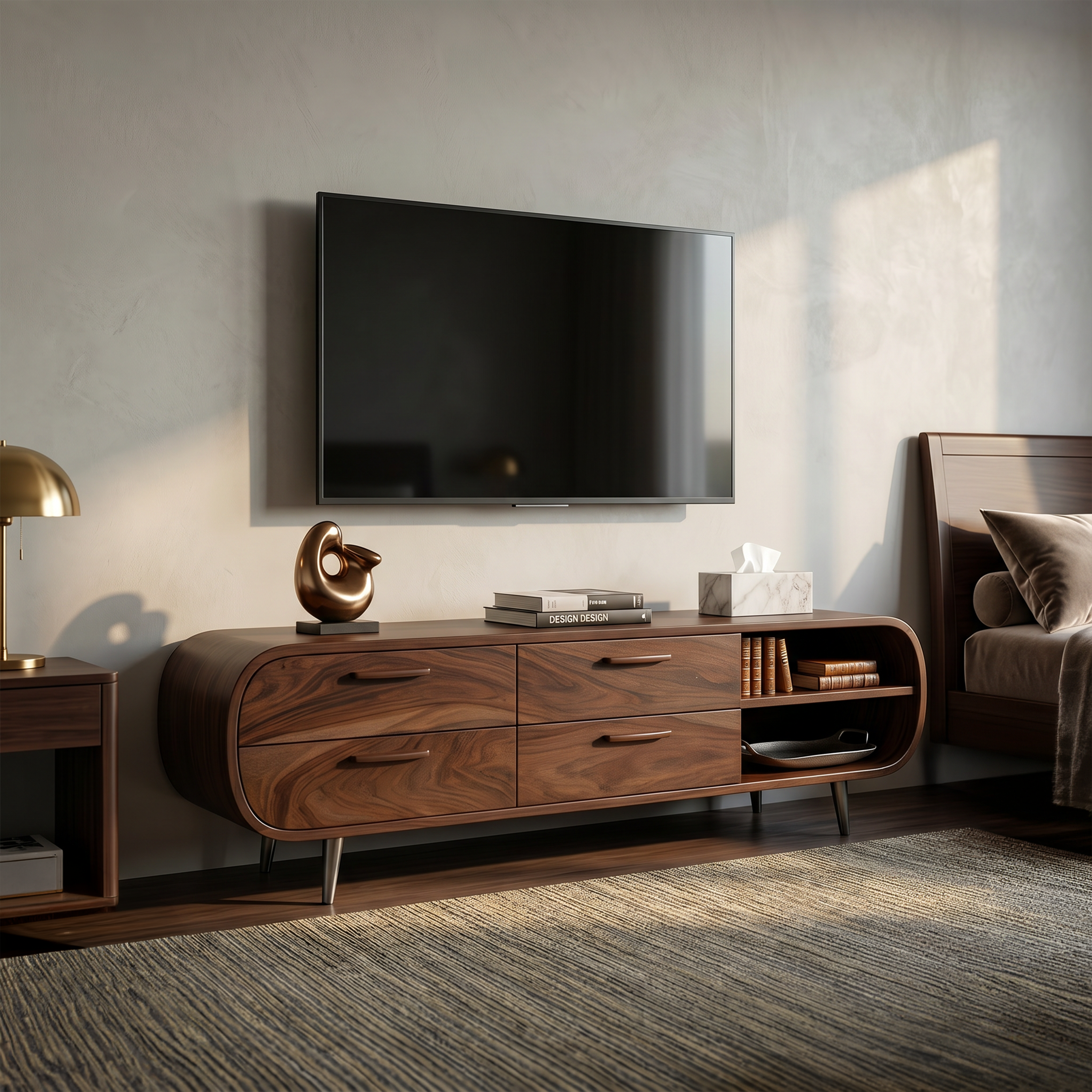 Warm Minimalist Wooden TV Console For Modern Luxury Interior SILDTTRTVC104