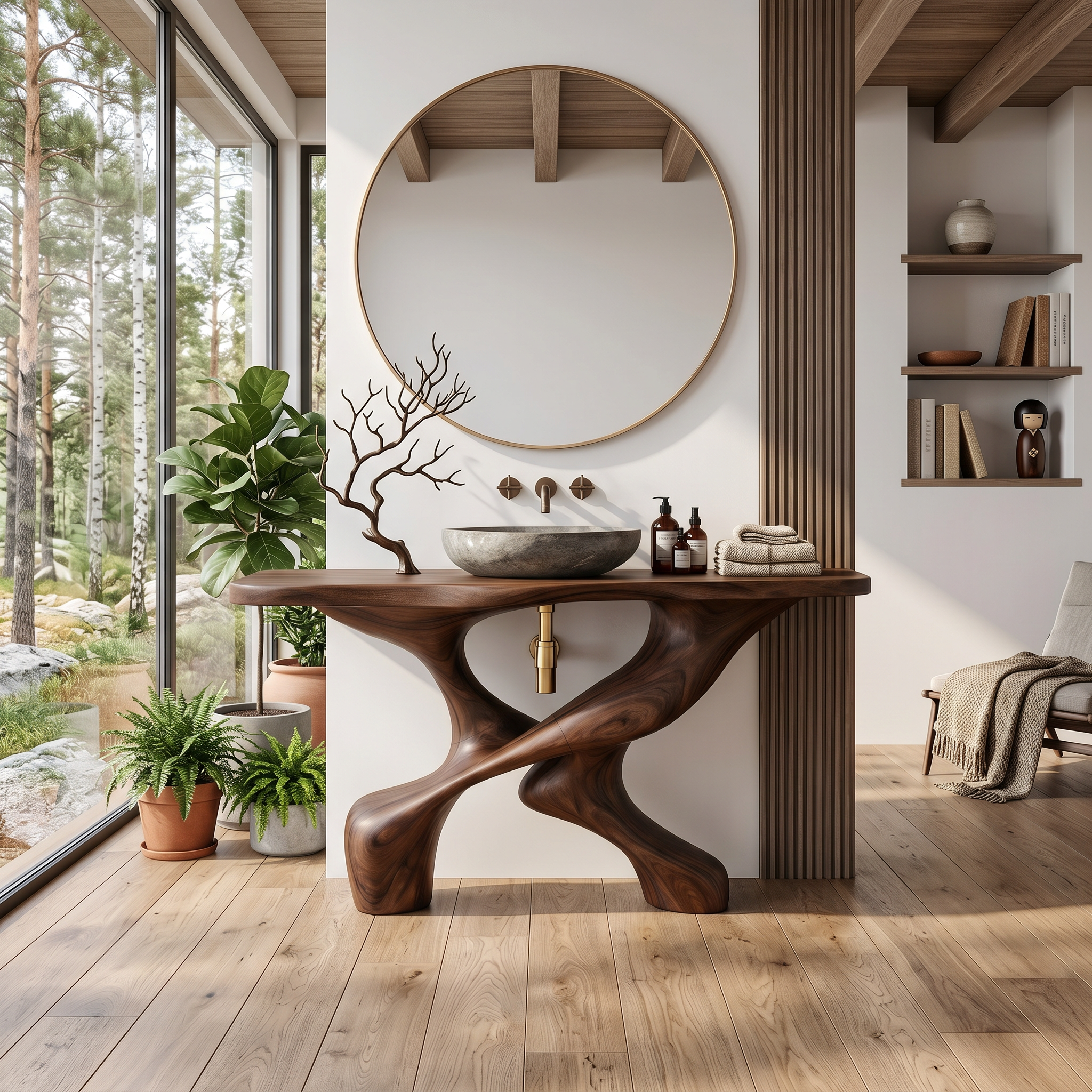 Handcrafted Vanity For Elegant Bathroom Furniture SILDTTNBRV007