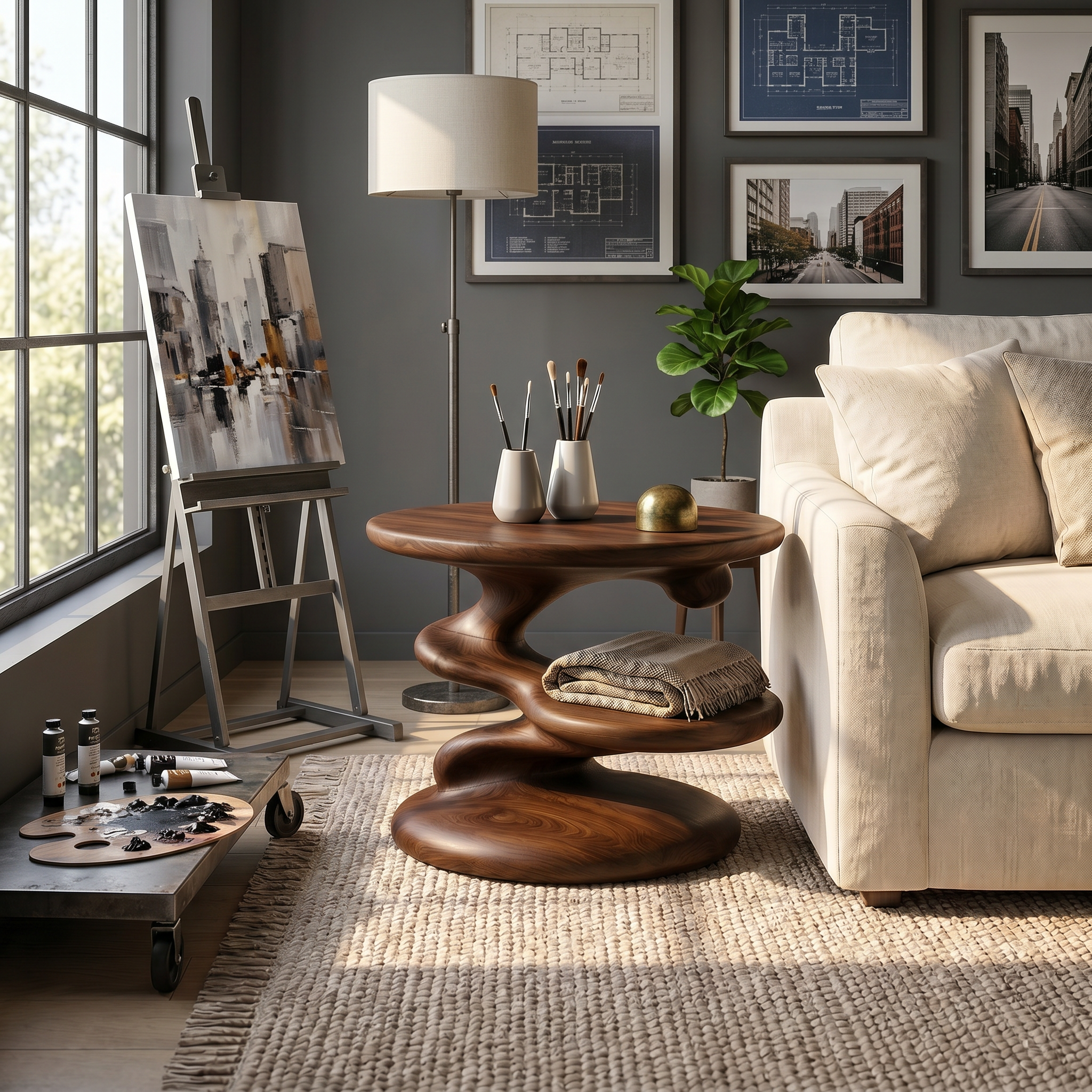 Minimalist Open Shelf Side Table Cozy Living Room SILDTTRSTA027