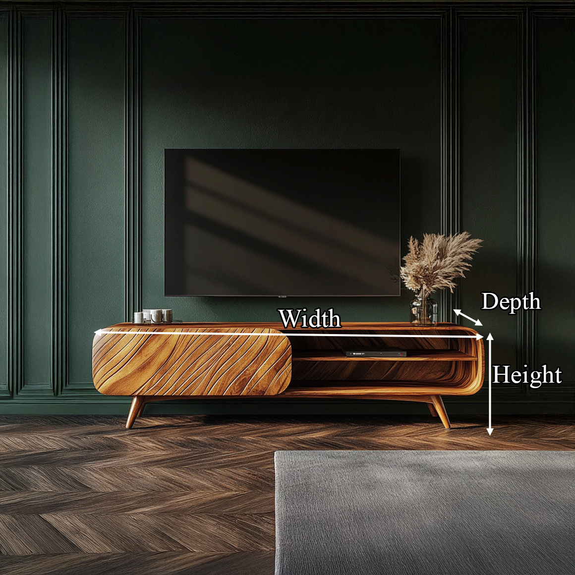 Organic Modern Wooden TV Stand Living Room Interior Decorative Storage SINLSASC242
