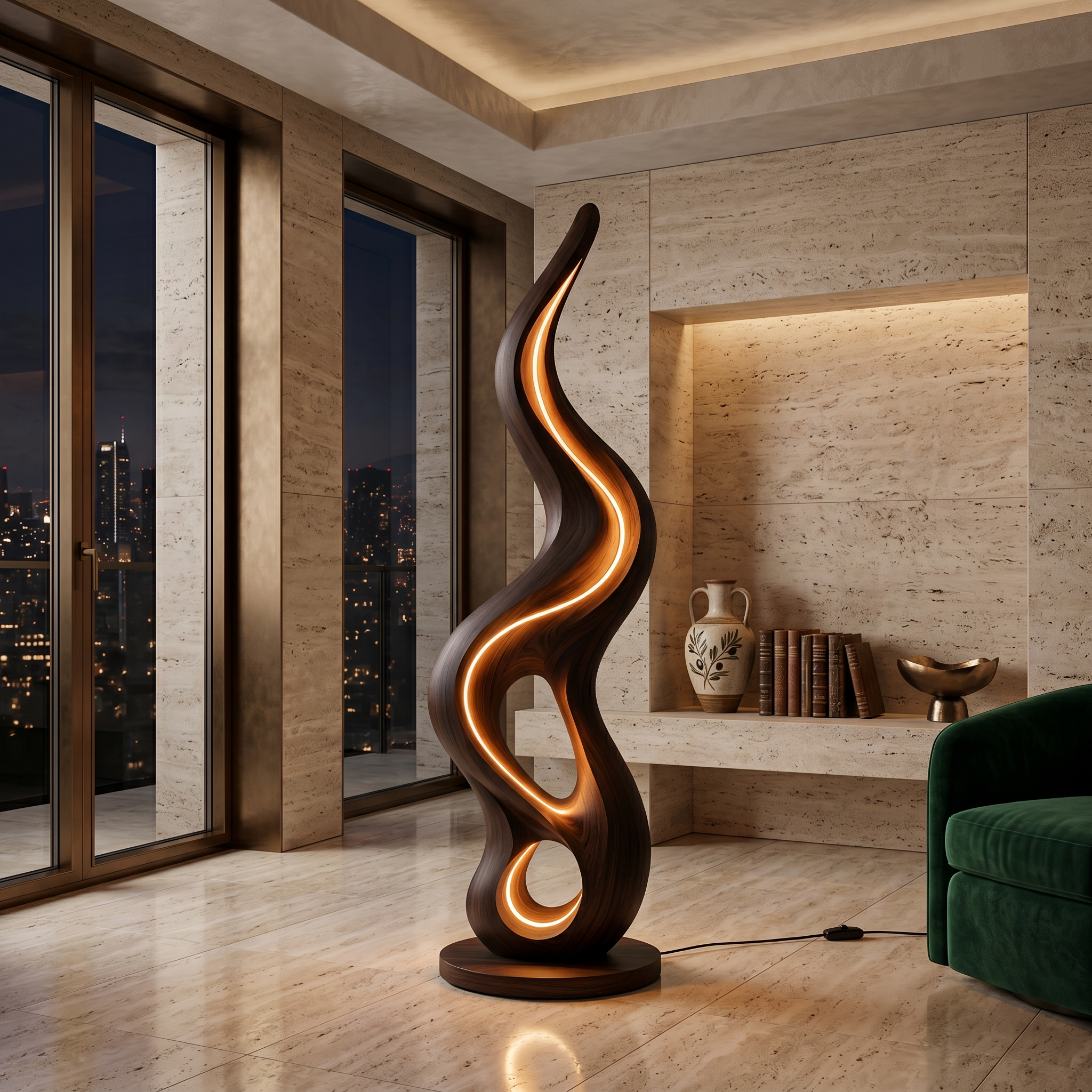 Organic Liquid Lamp With Shelf For Bedroom SILDTTNLAM029