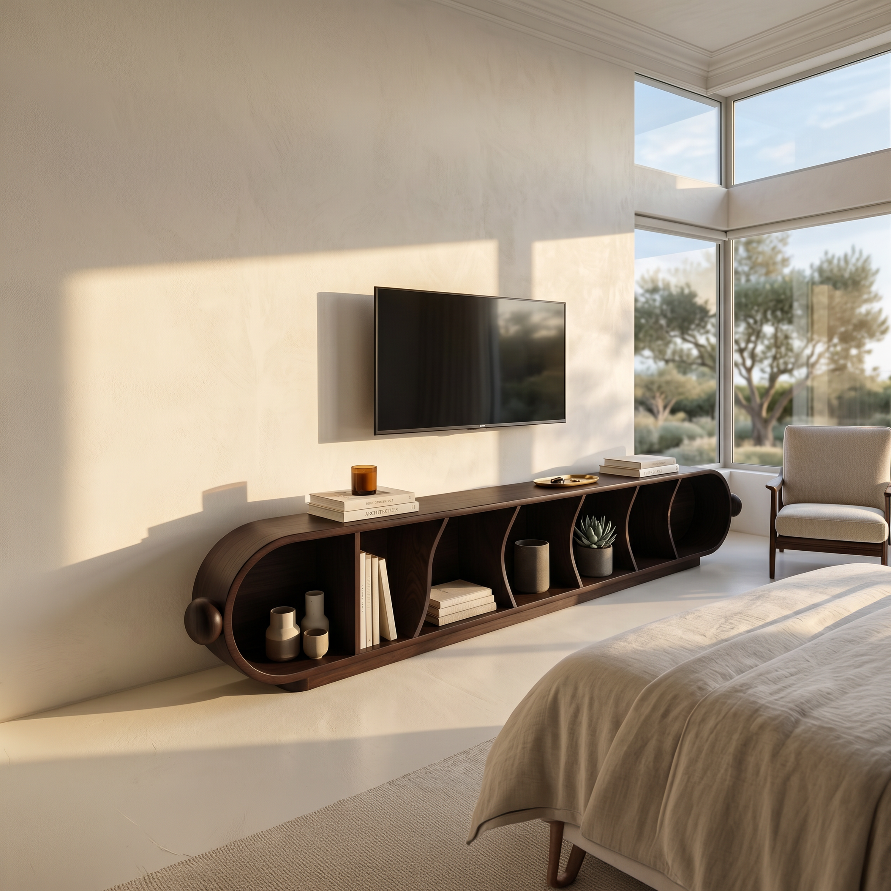 Contemporary Sculptural TV Stand For Penthouse Living Room SILDTTNTVC144