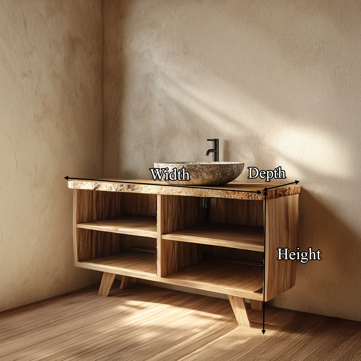 Rustic Bathroom Vanity Thick Wood Bathroom Aesthetic SINLSABRV236