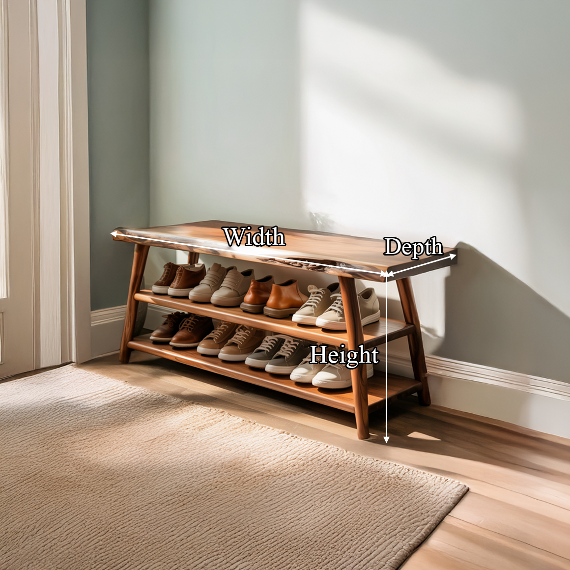 Curved Modern Shoe Rack Living Room And Hallway SINLSASB083