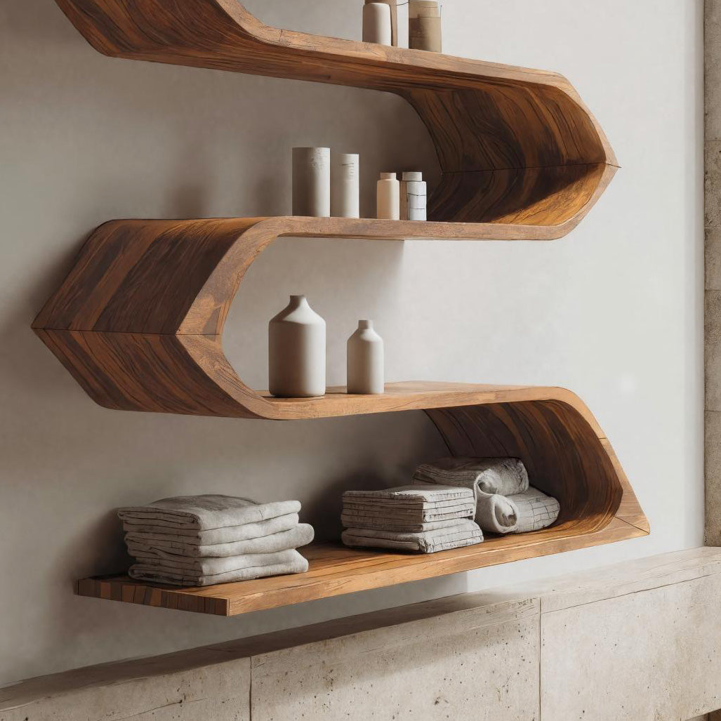 Modern Sculptural Wall Mounted Bathroom Storage For Bathroom RTTHHNBAS024