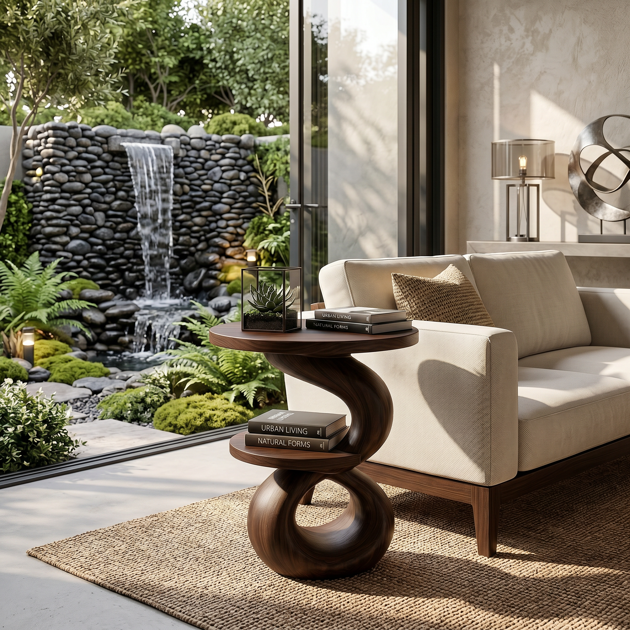 Modern Sculptural Side Table Outdoor Lounge SILDTTRSTA029