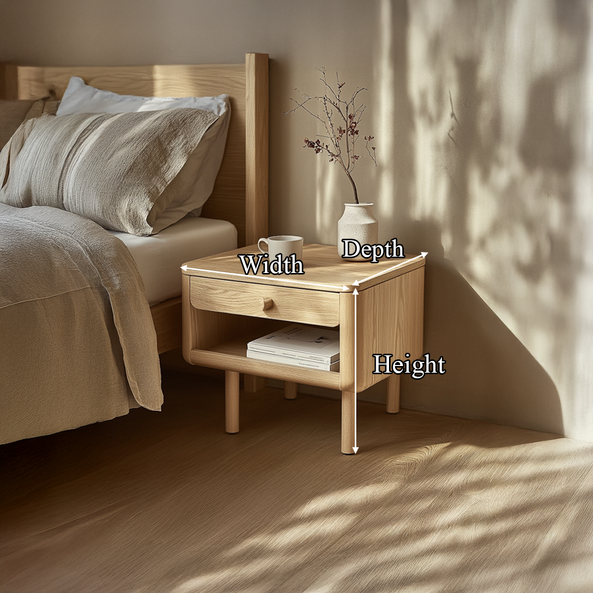 Mid Century Modern Nightstand For Bedroom SINLSABT176