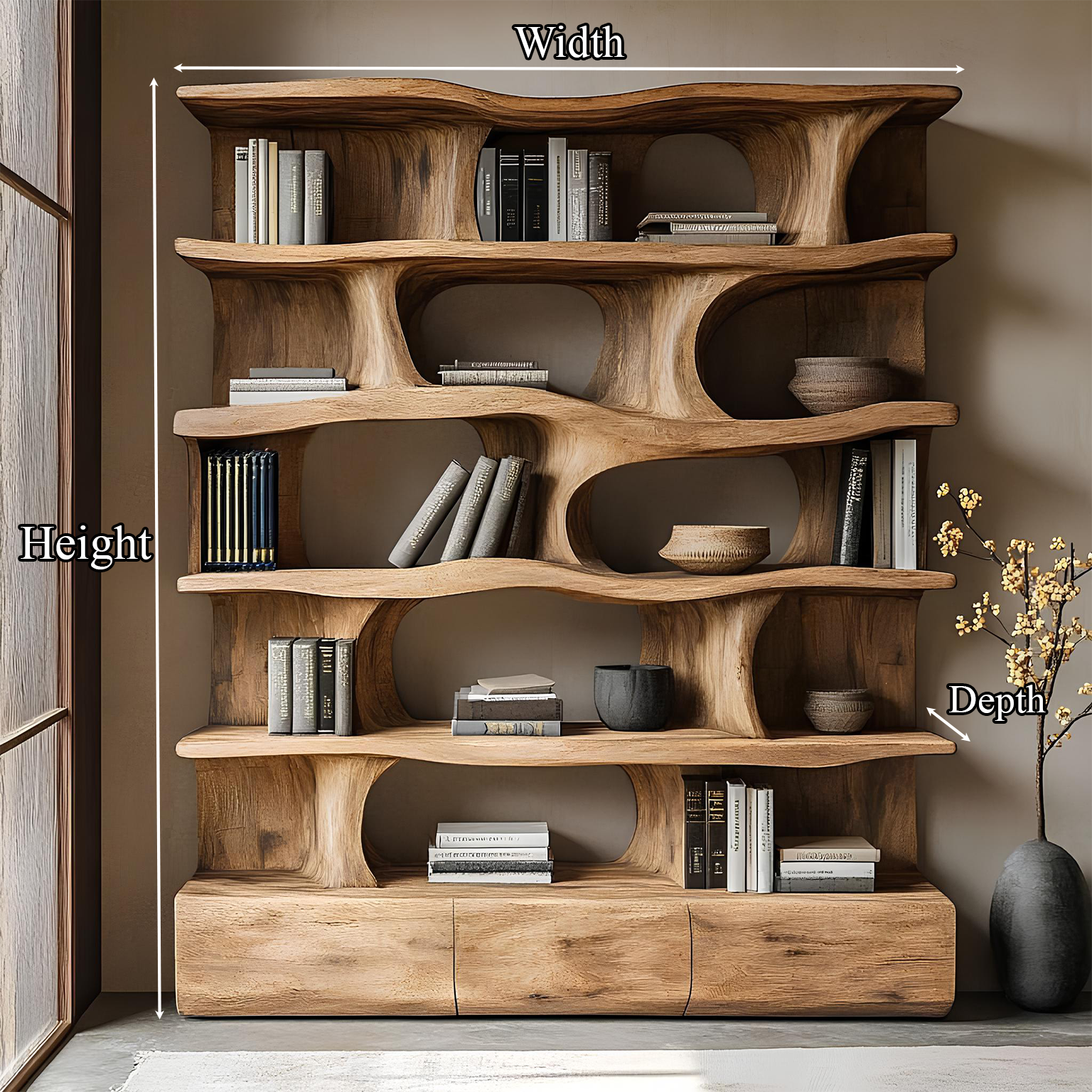 Modern Bookshelf Wall Storage Living Room SINLSASC004