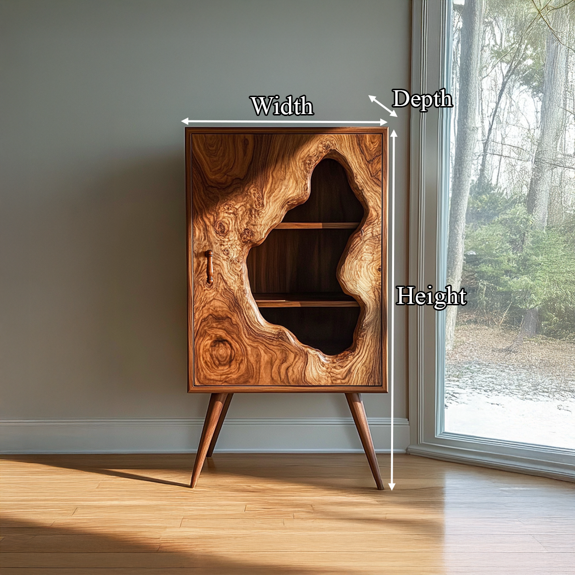 Mid Century Artistic Wood Cabinet Living Room Or Study Room SINLSASC246