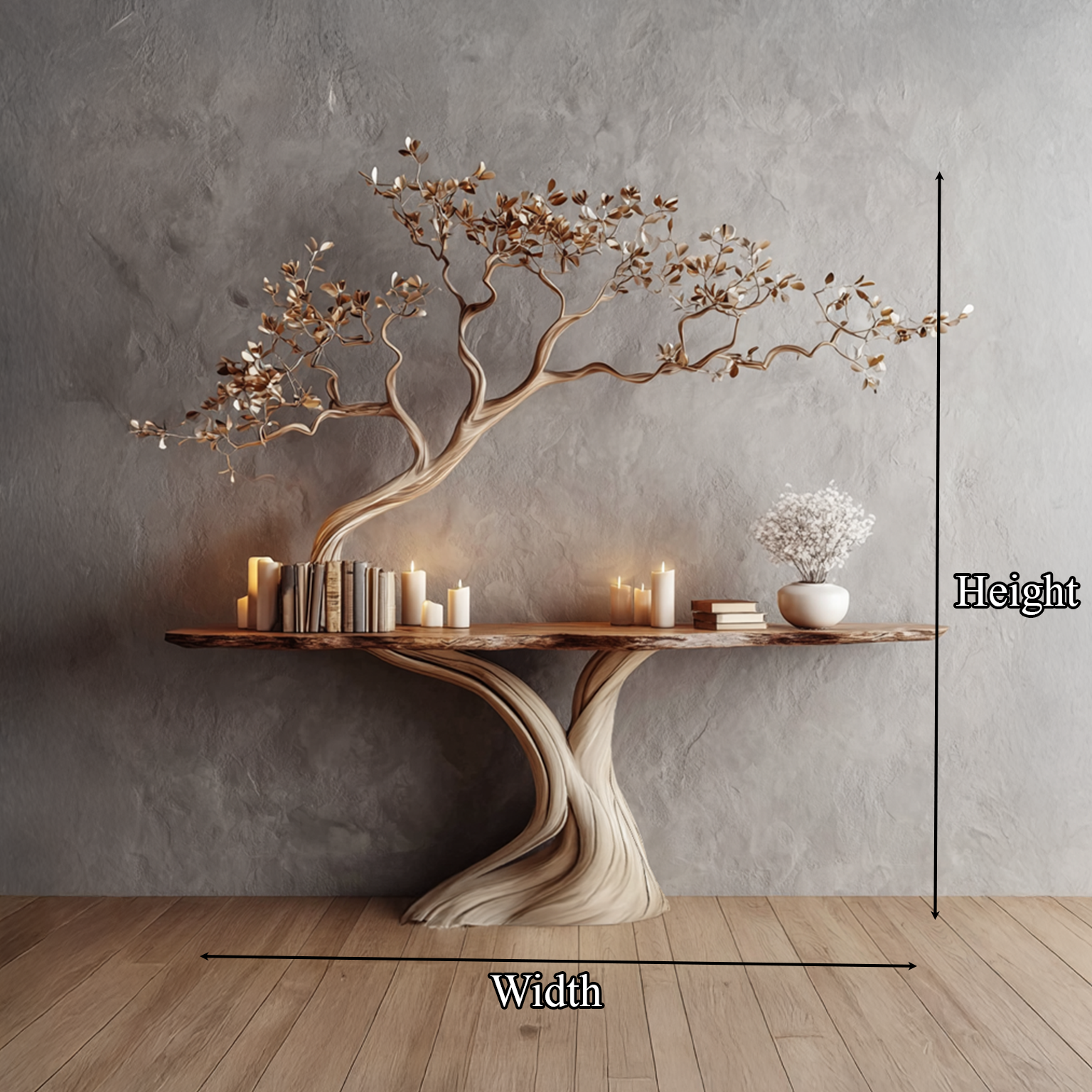 Midcentury Organic Console Table Entryway SINLSACS114