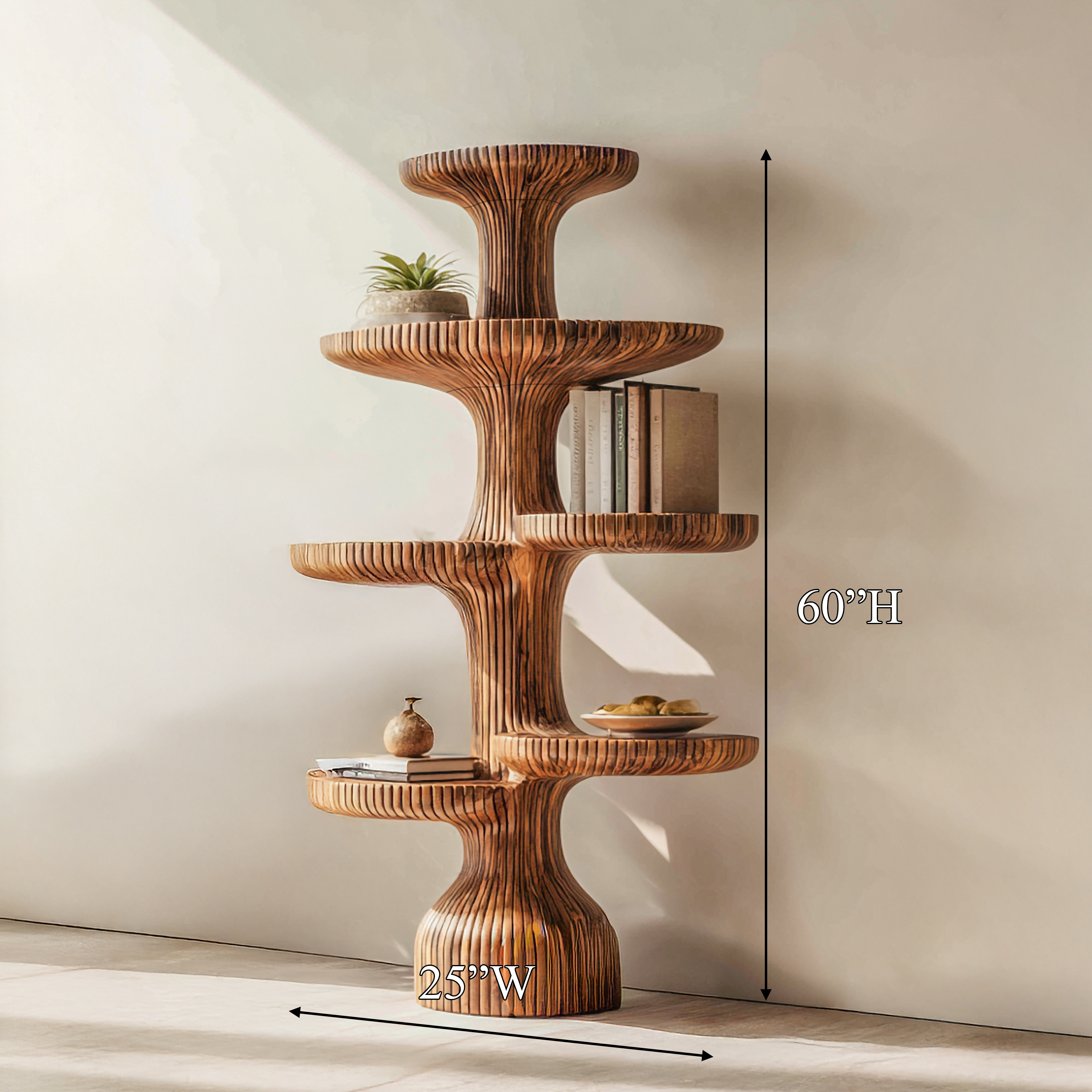 Sculptural Tiered Tree Shelf Living Room Interior Artistic Feature SINLSATB615