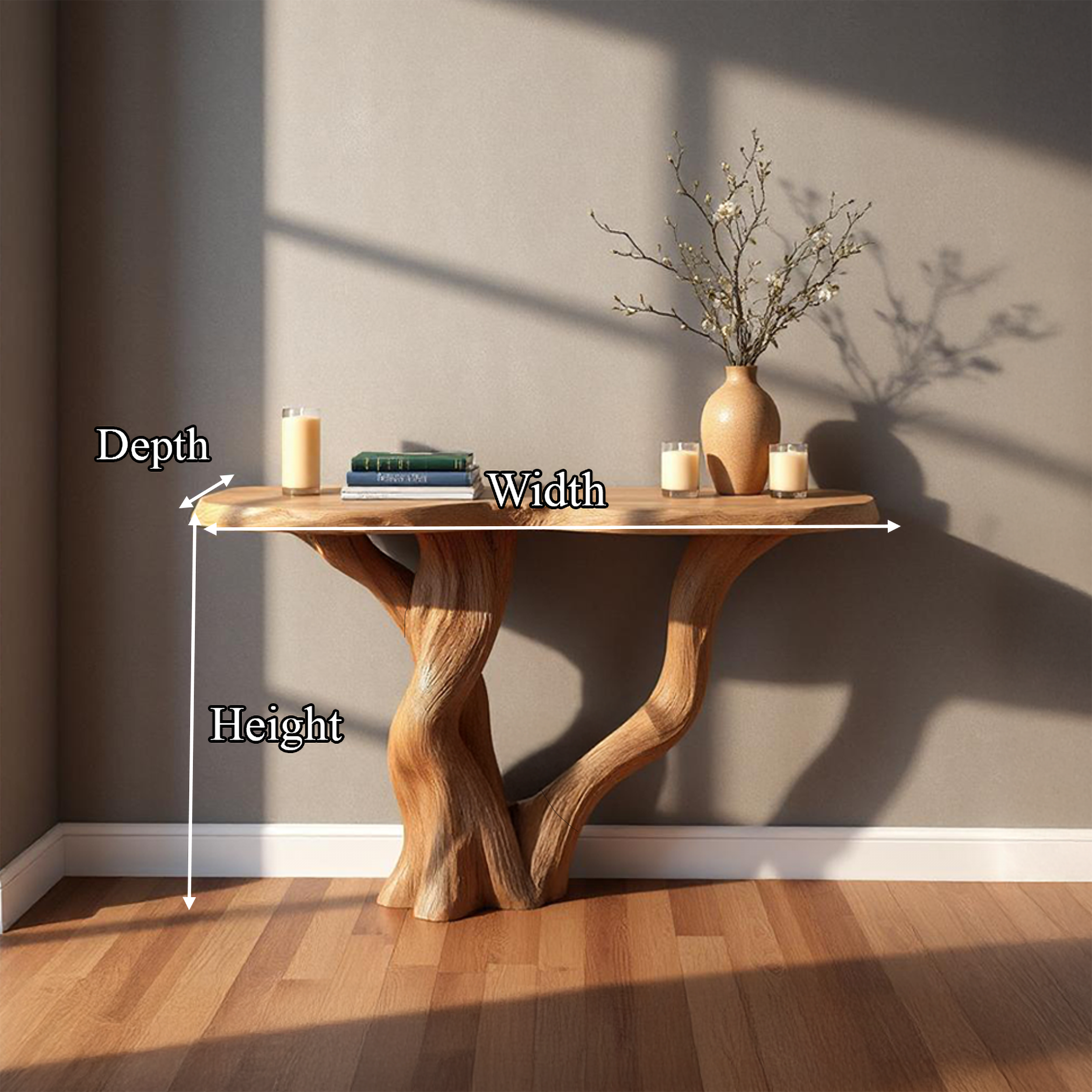 Rustic Tree Design Console Table Living Room Entryway SINLSACS266
