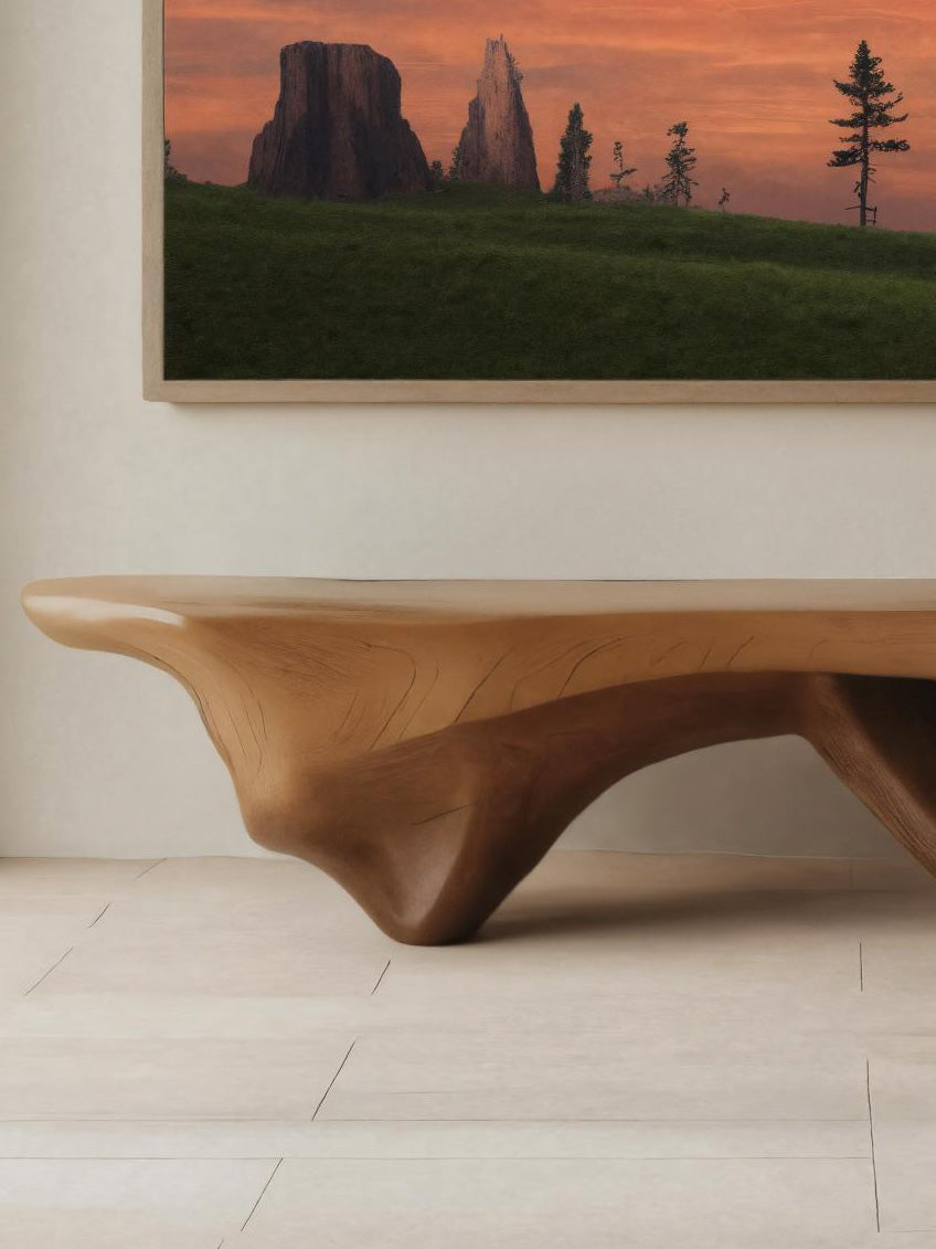 Modern Sculptural Bench With Flowing Design For Living Room SITHHNCHR040