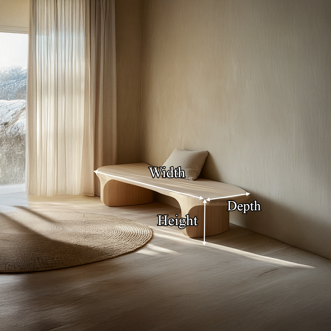 Mid Century Modern Bench Entryway Living Room Accent Seating SINLSARS033