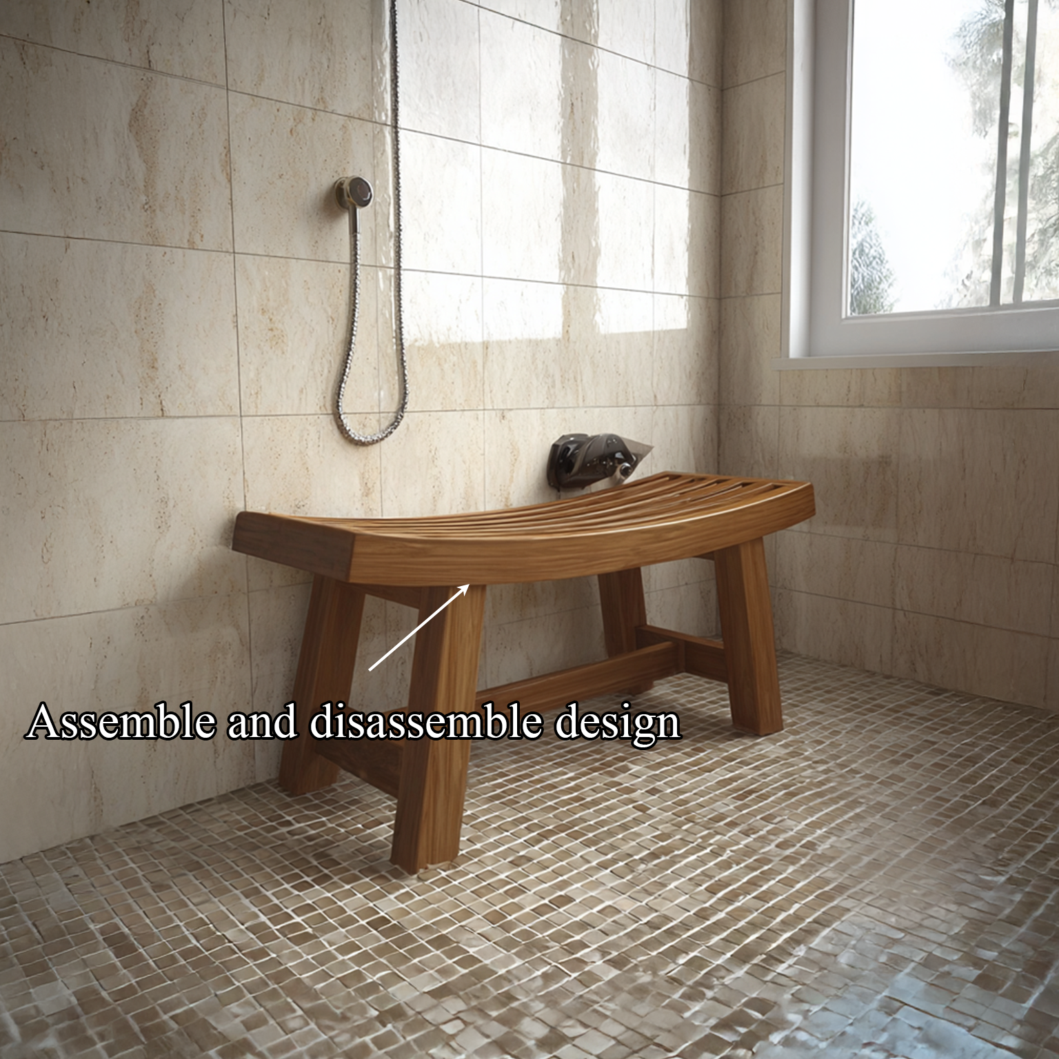 Mid Century Bench Bathroom Spa Seat Entryway SINLSARS005