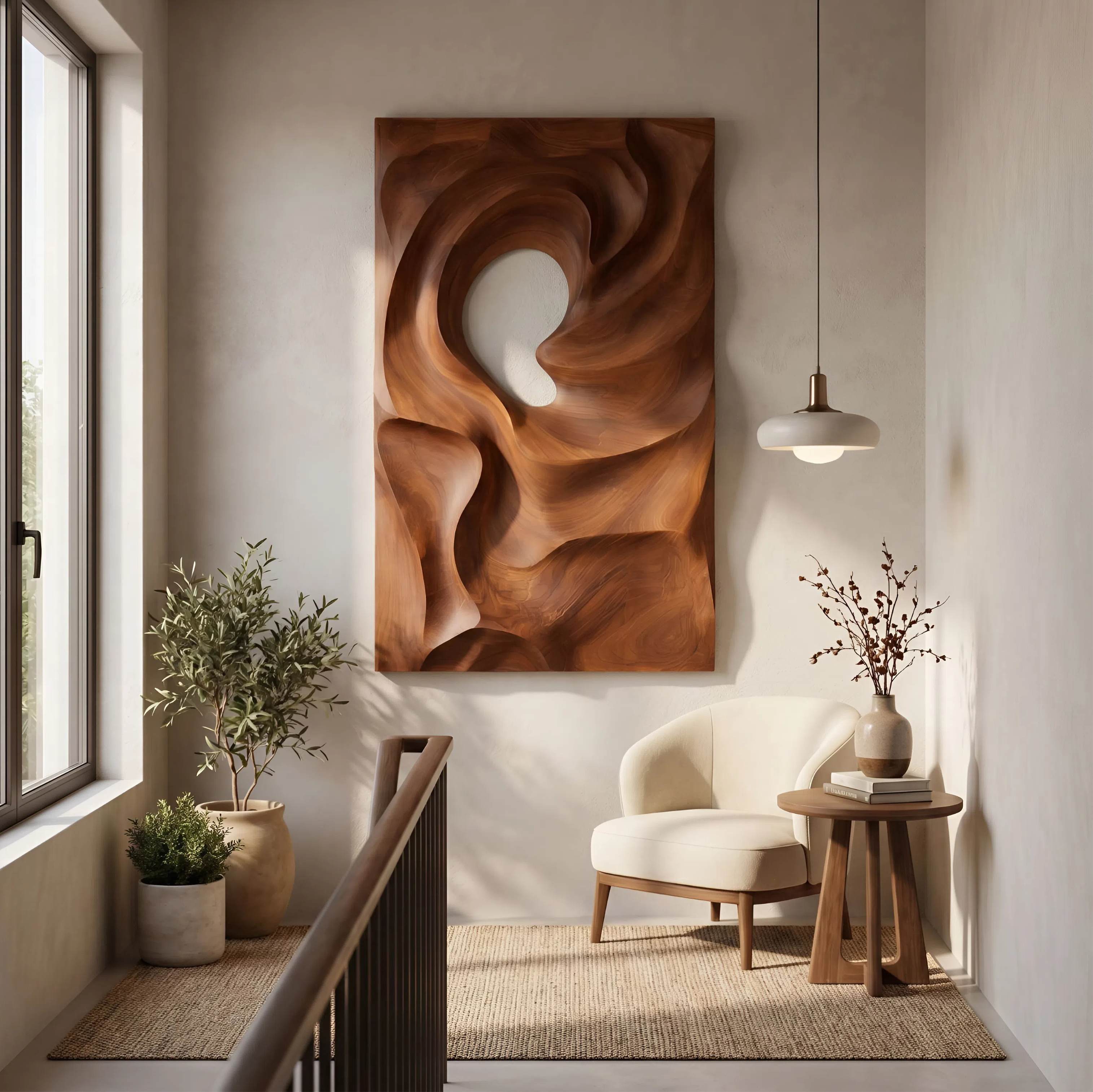 Mid Century Organic Wall Art Panel For Bedroom Interior SILDTTNWA077