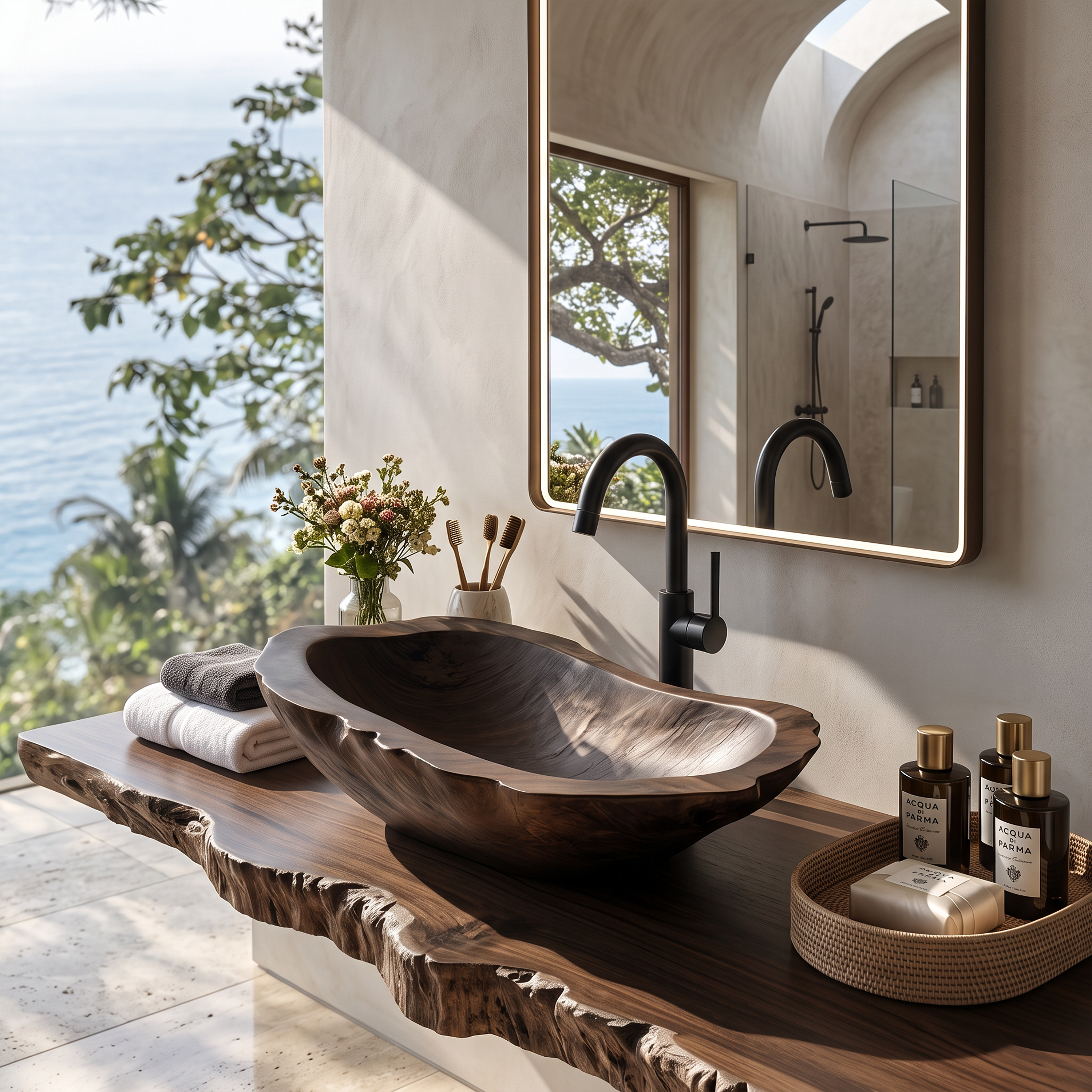 Handcrafted Wooden Vessel Sink For Timeless Bathroom Style SILDTTRVS020