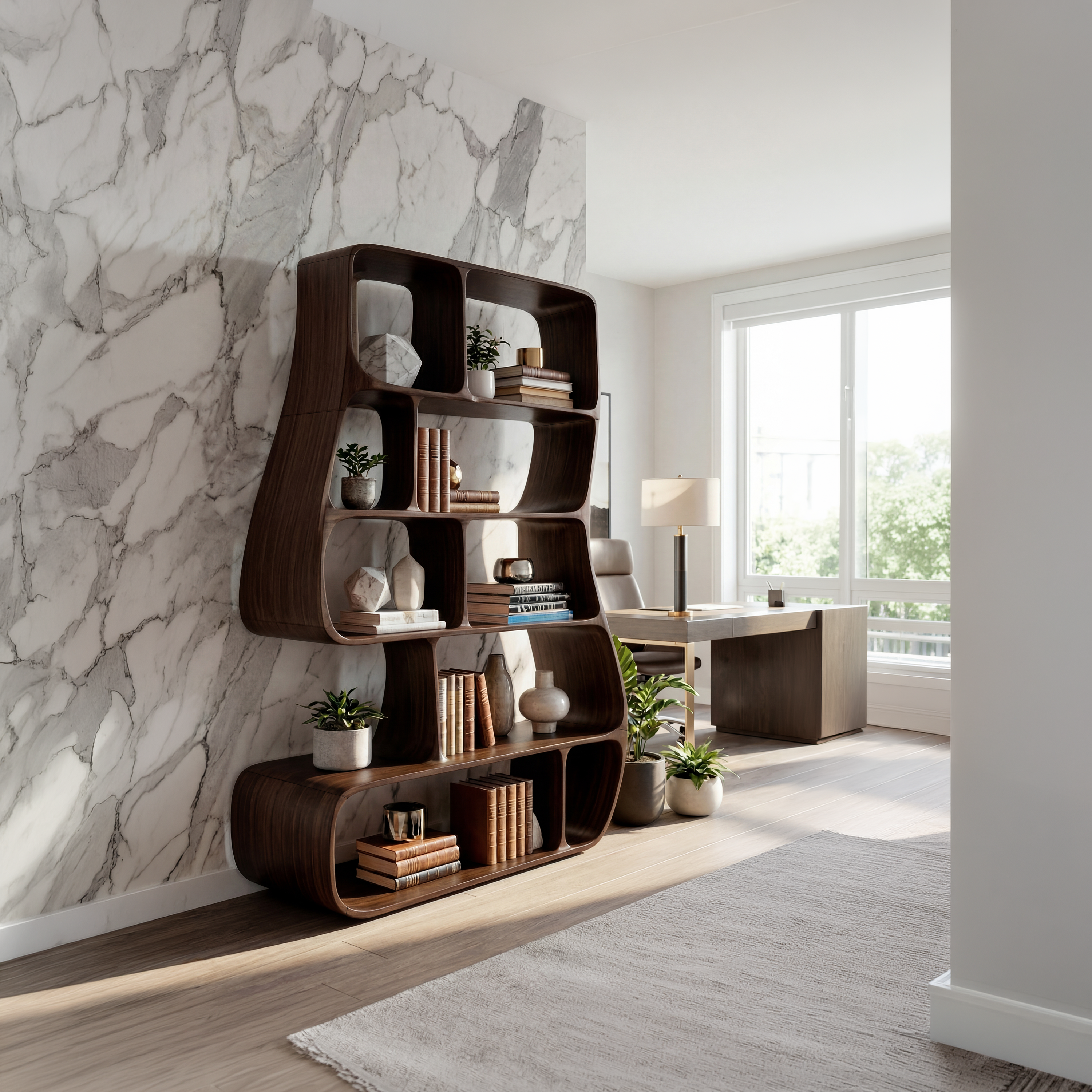 Contemporary Artistic Bookshelf Bedroom Corner Display SILDTTRBS012