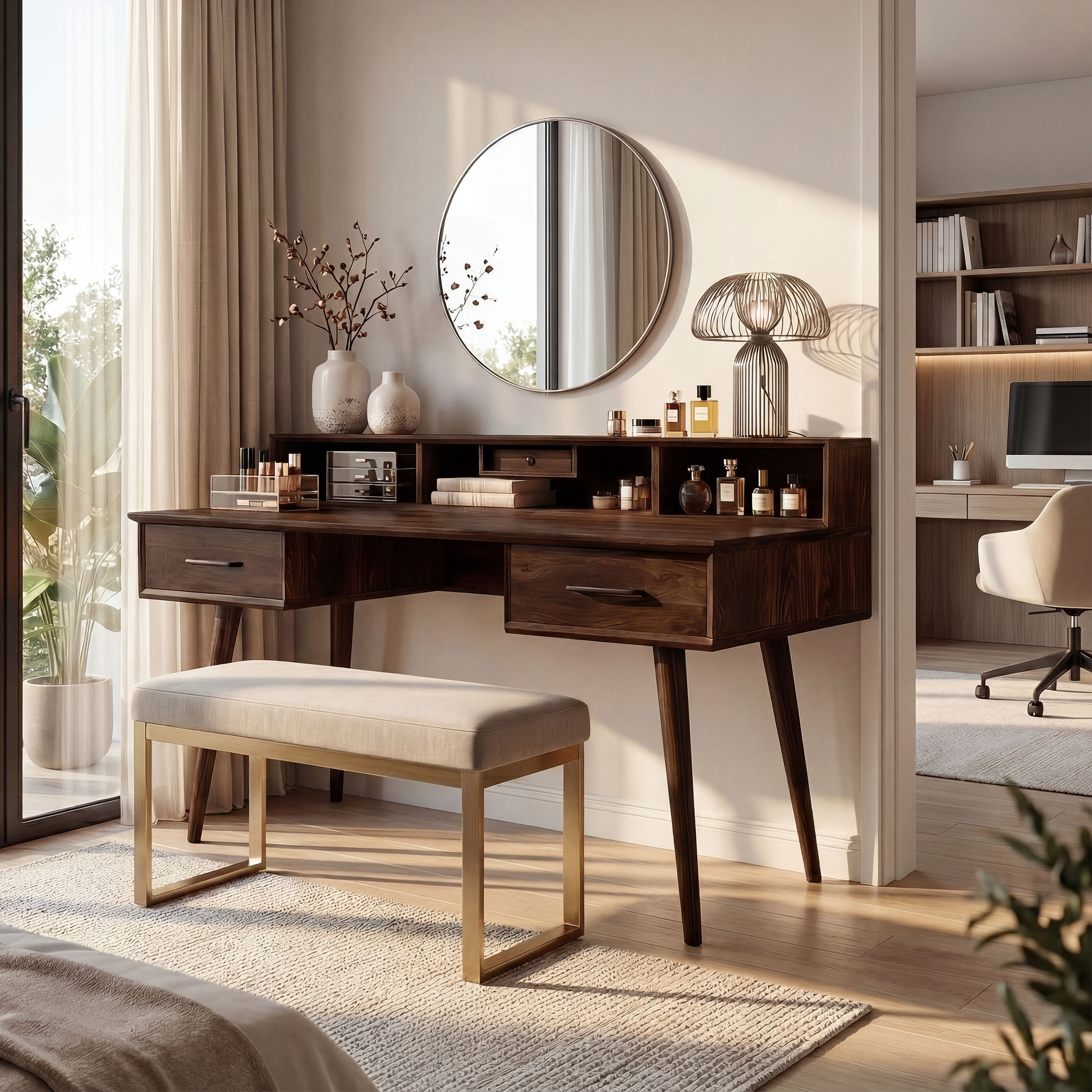 Elegant Vanity Table Bedroom Dressing Area Personal Beauty Space SILDTTRMV023