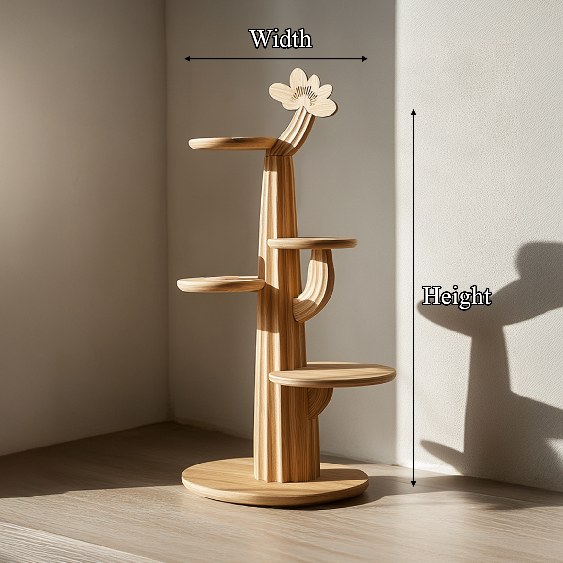 Rustic Modern Tree Tower Solid Wood Living Room SINLSATT100