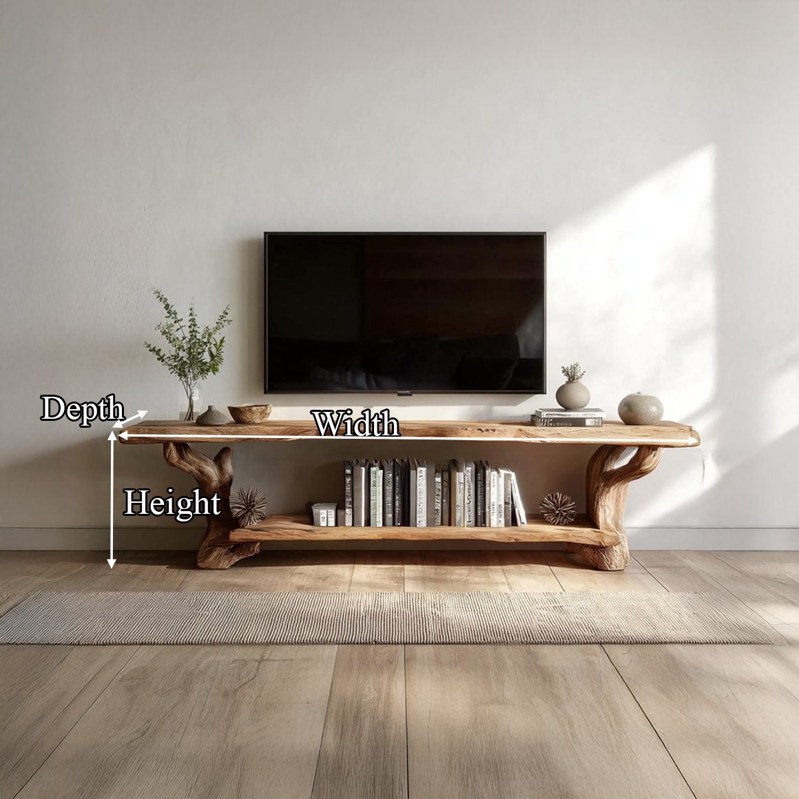 Rustic TV Console Storage Cabinet Living Room SINLSASC215
