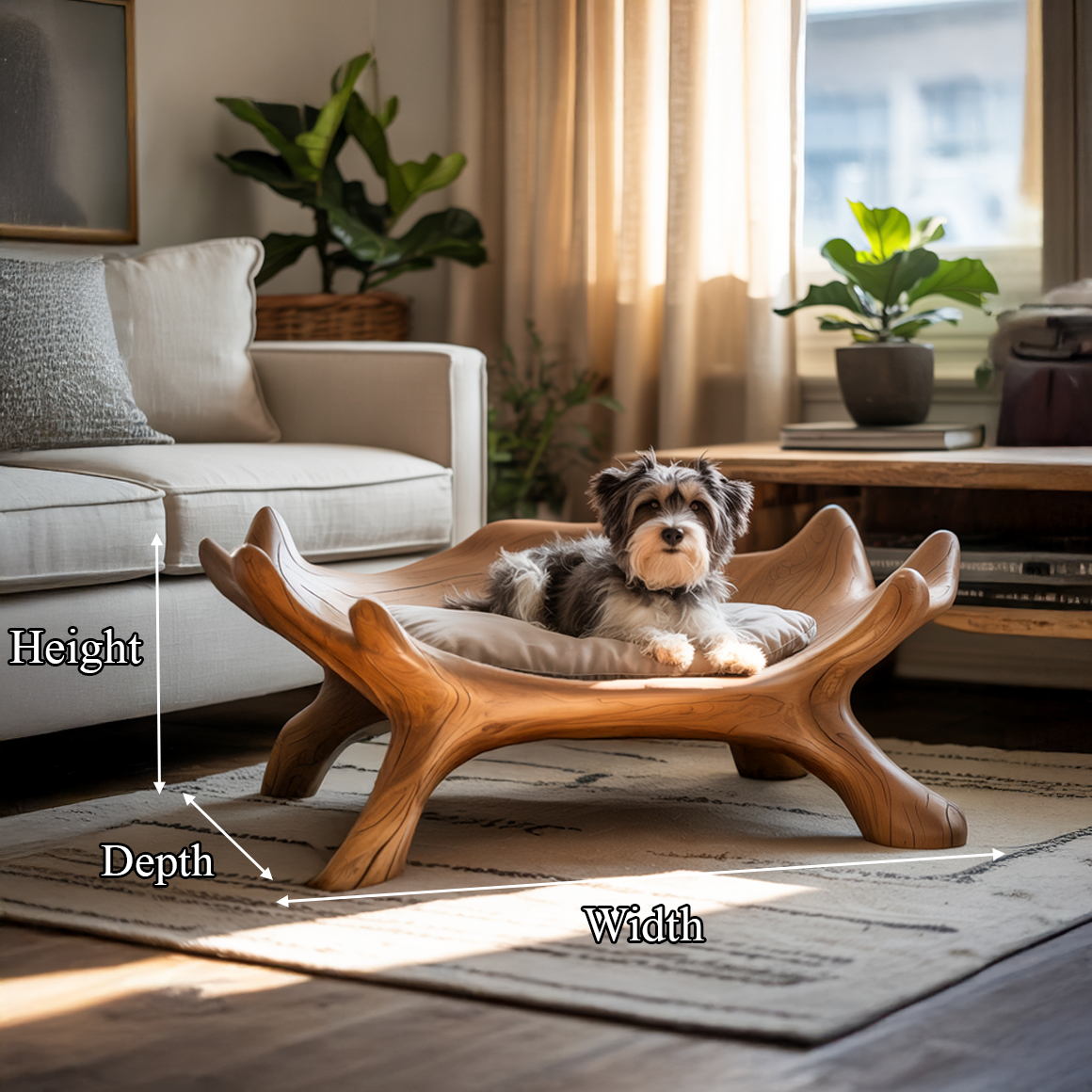 Rustic Sculptural Pet Bed For Living Room Or Home Space SINLSAPB003