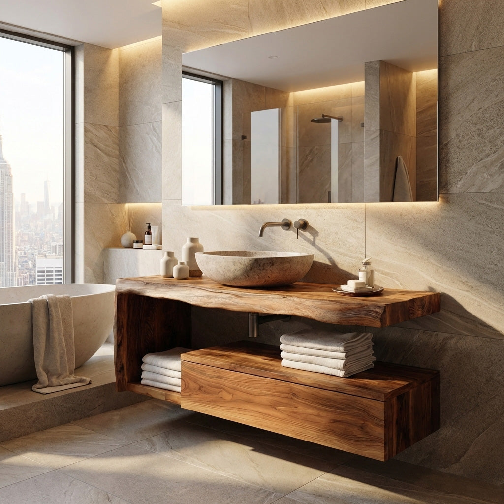 Modern Floating Bathroom Vanity For Spa RTTHHNBRV007