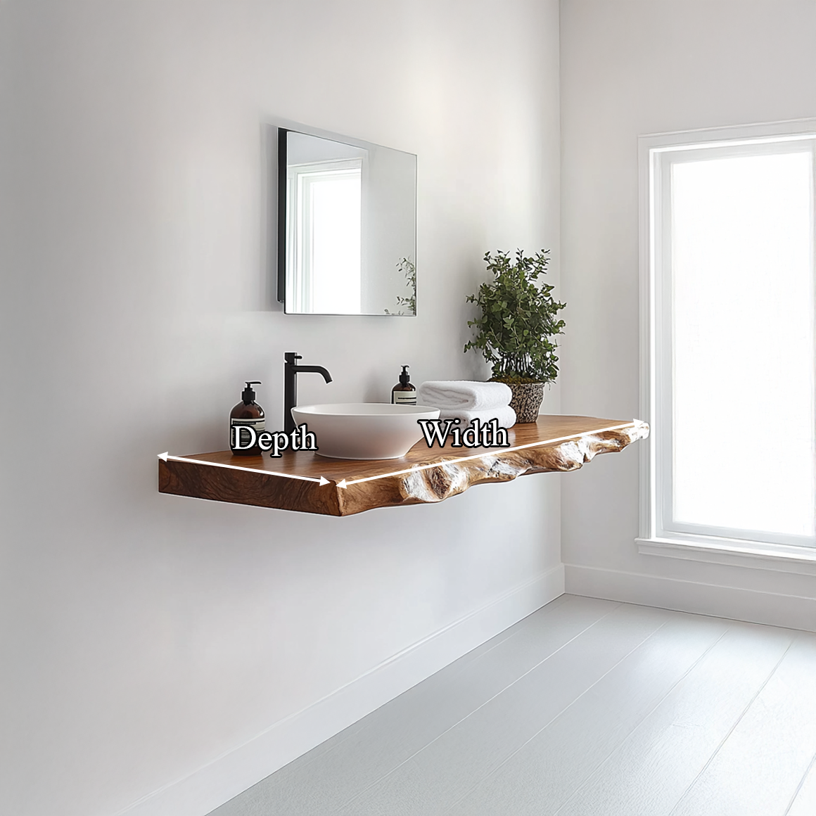 Rustic Bathroom Vanity Shelf Artisan Wood Bathroom Furniture SINLSABRV228