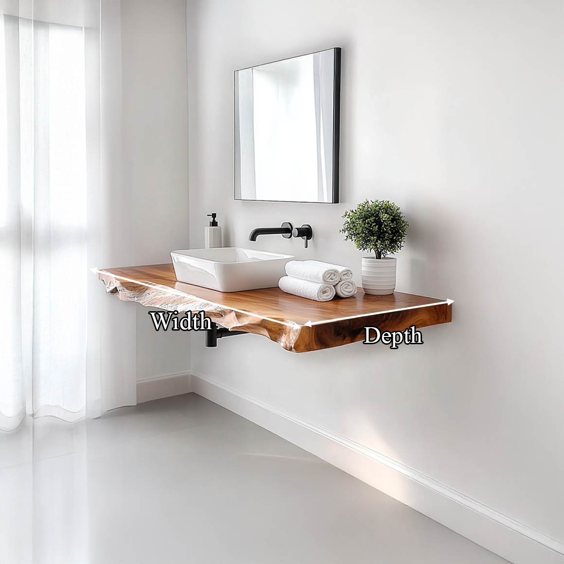 Rustic Bathroom Vanity Shelf Floating Wood Bathroom Setup SINLSABRV229