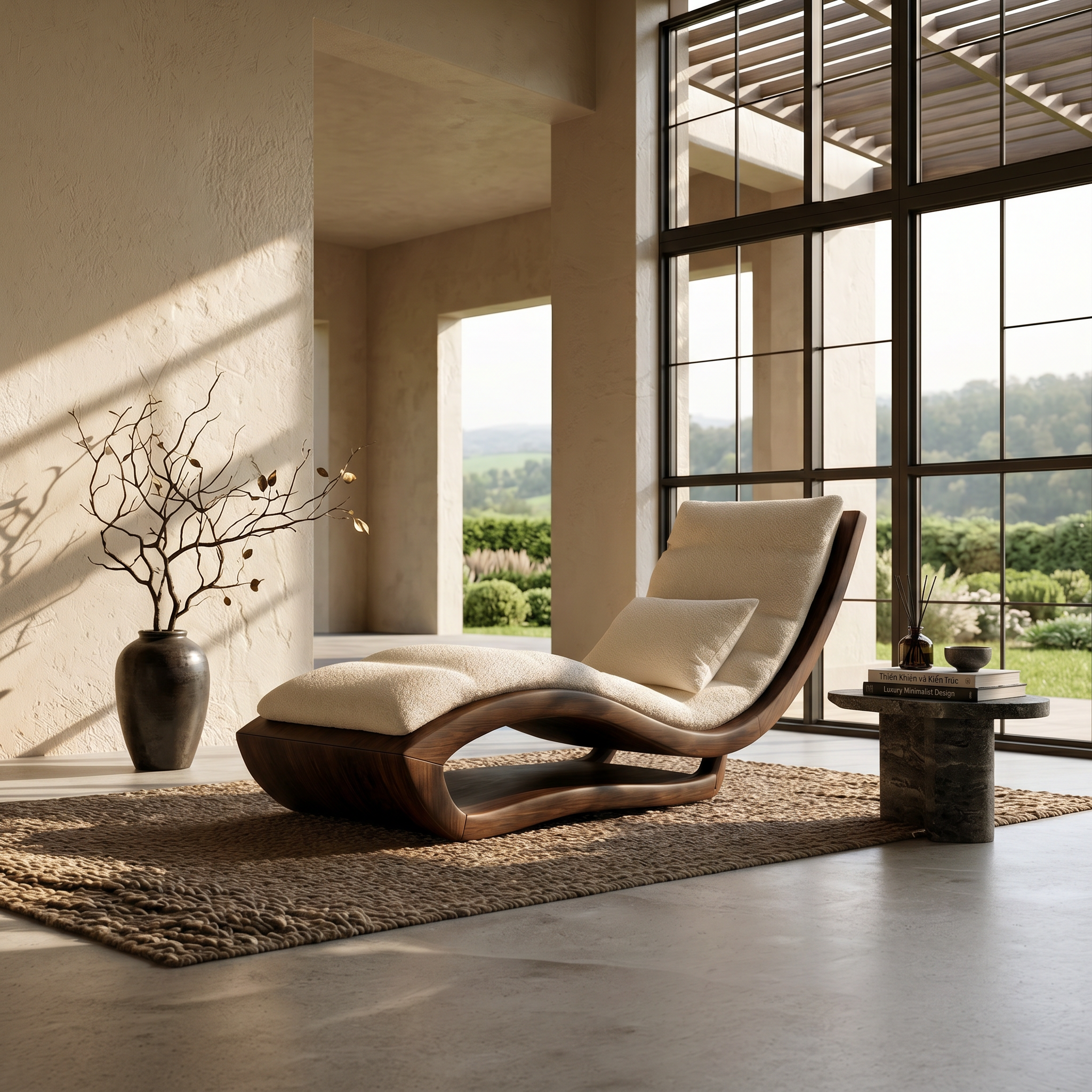 Organic Modern Wooden Daybed Minimalist Luxury Interior Design SILDTTRDB002