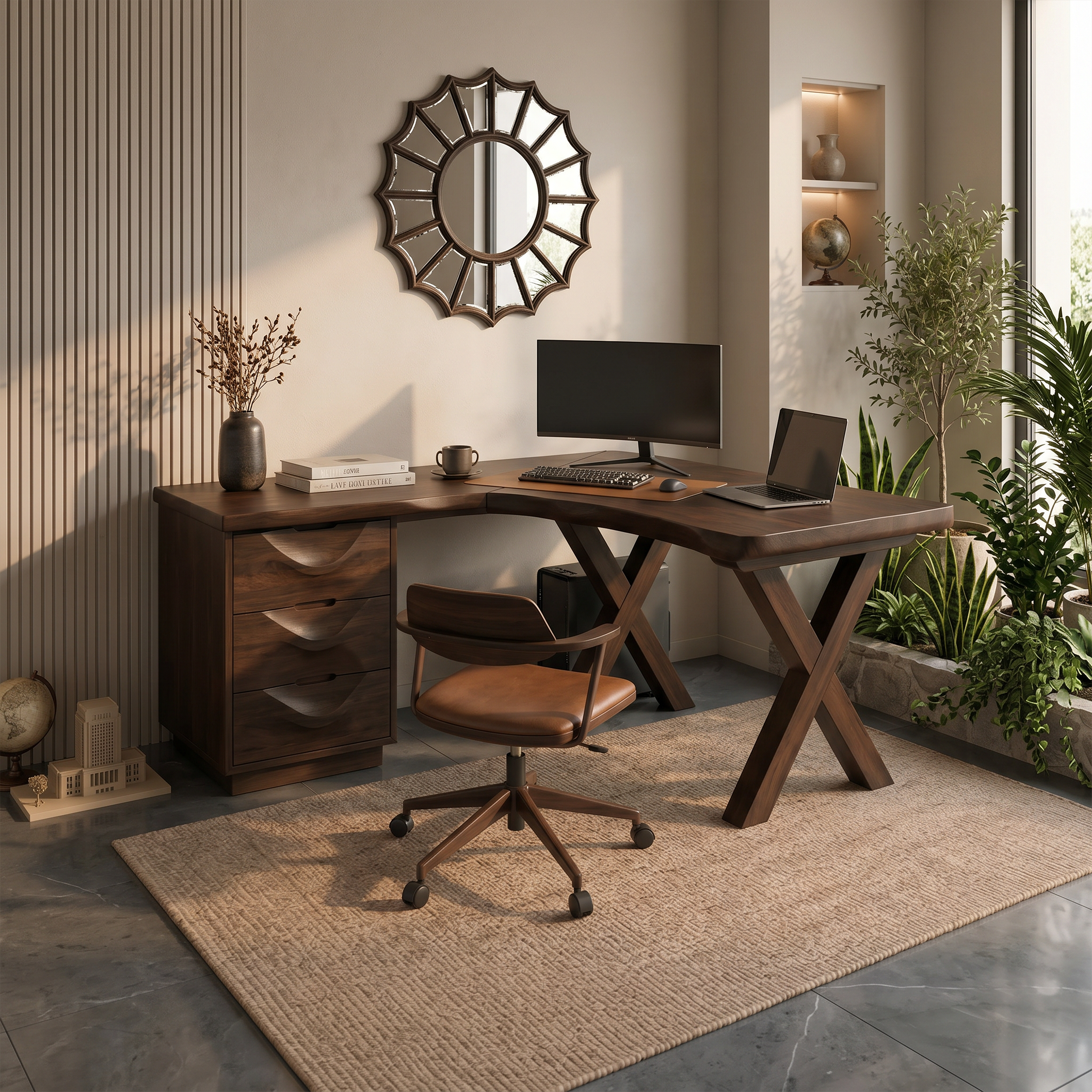 Contemporary Corner Executive Desk Home Office SILDTTRDE021