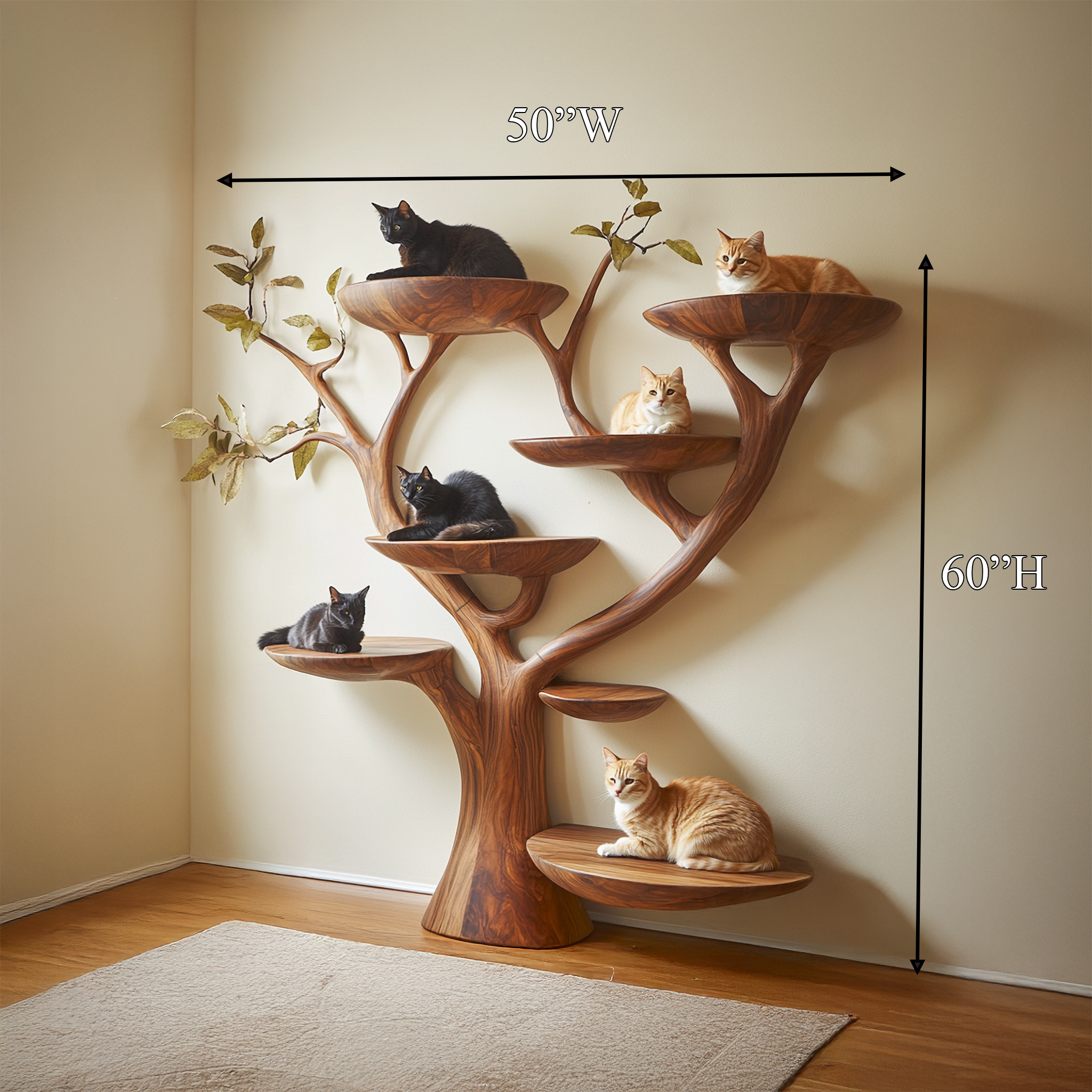 Rustic Cat Wall Tree Living Room And Home SINLSATT115