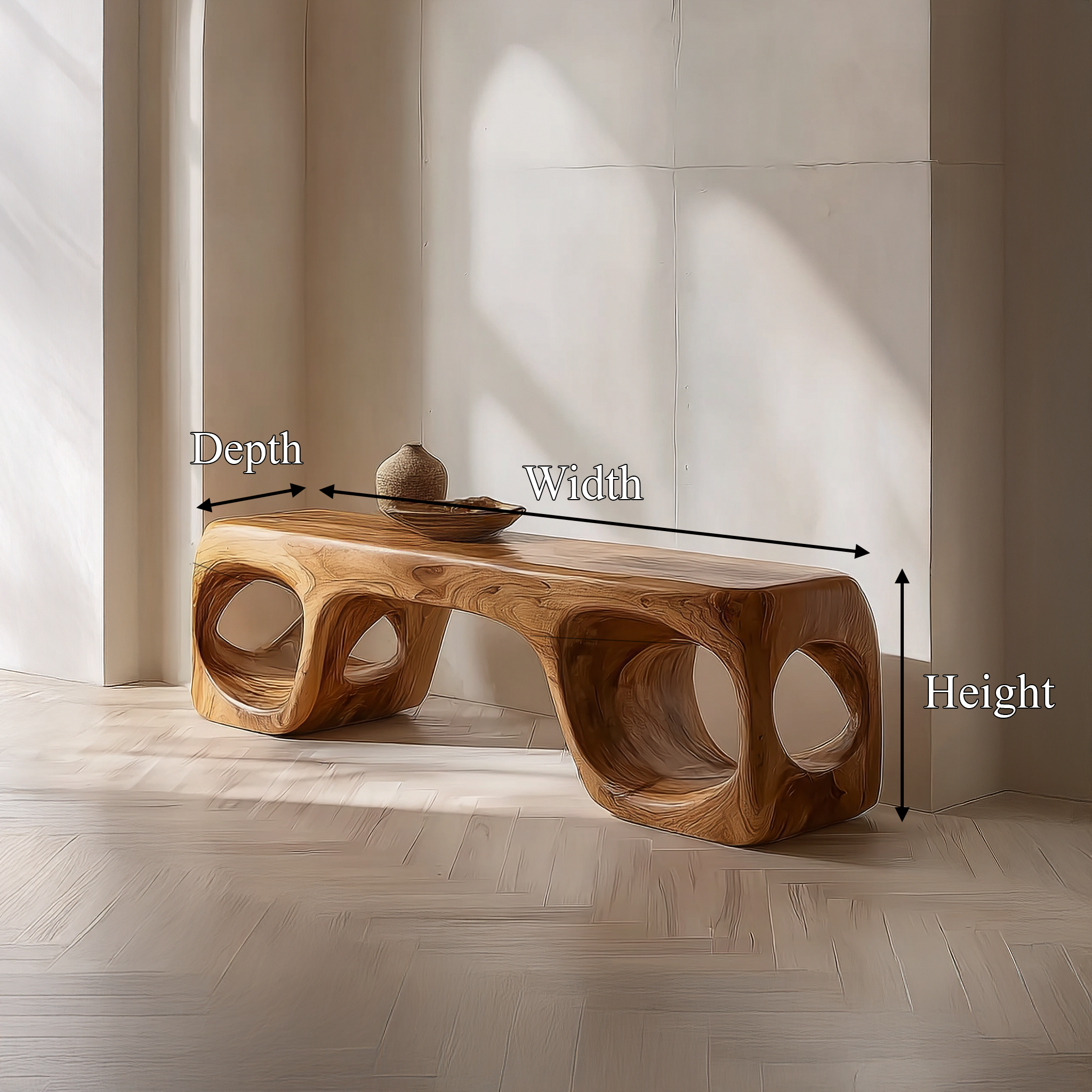 Rustic Organic Shape Bench For Living Room And Bedroom SINLSARS074
