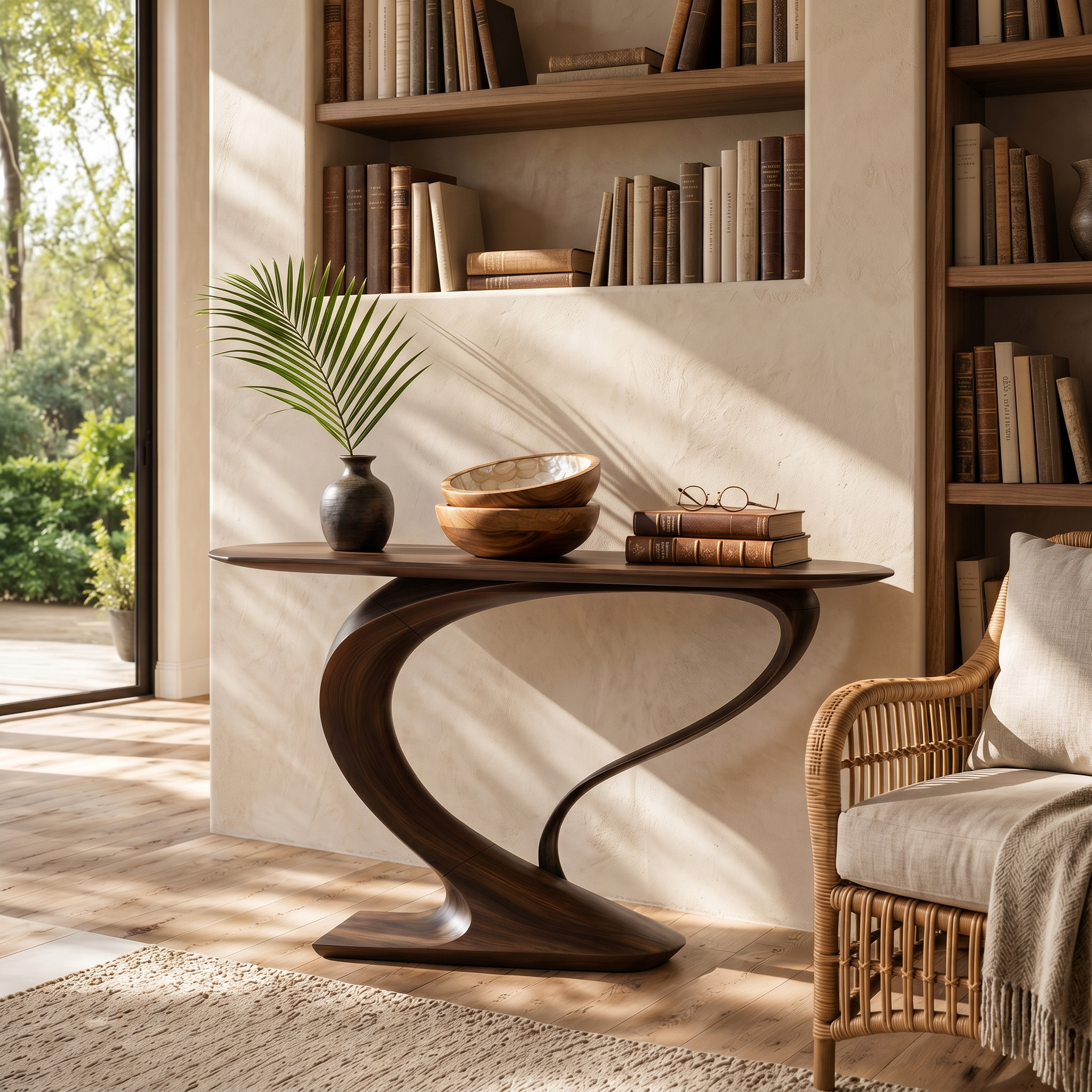 Contemporary Curved Console Table Modern Residence SILDTTRCS076