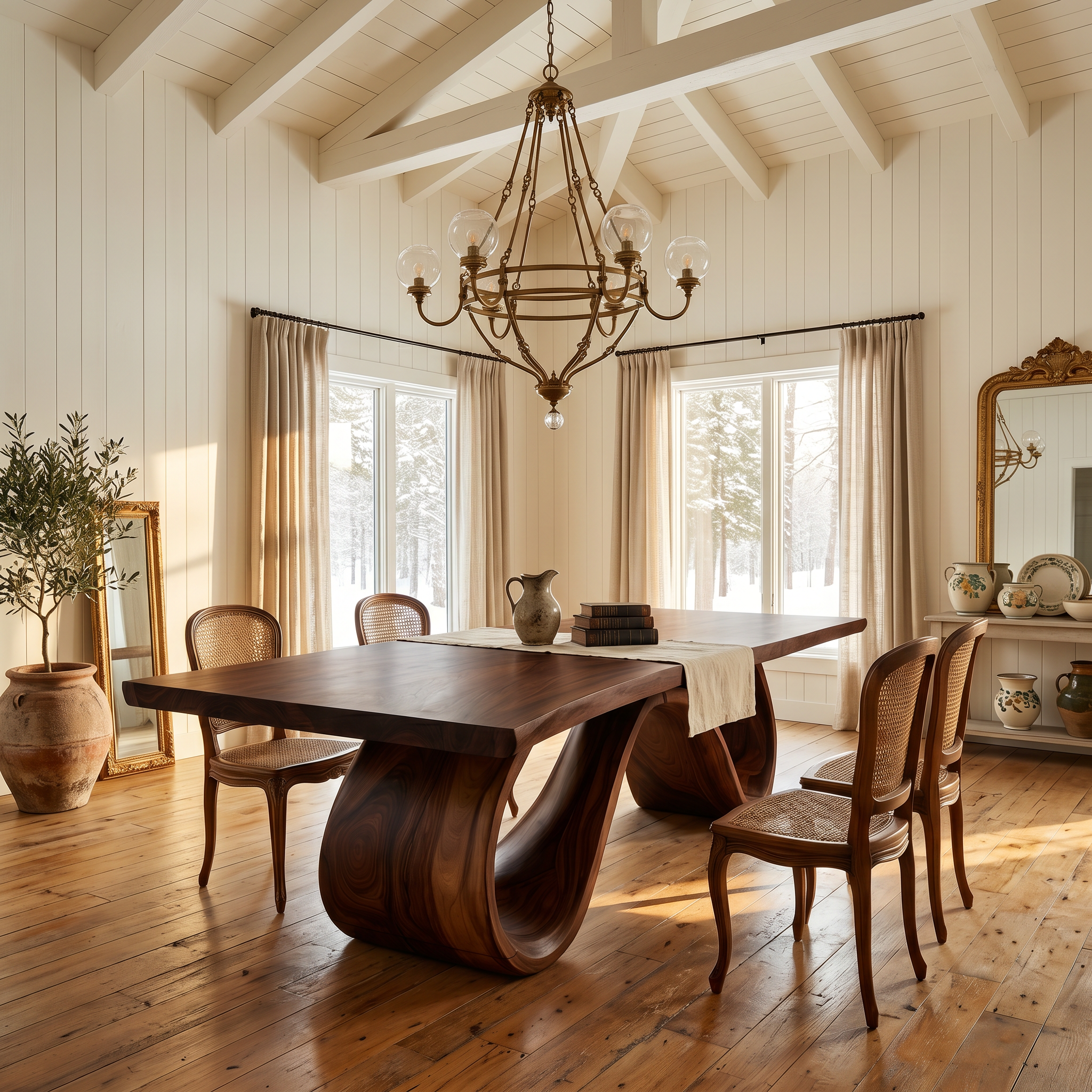 Scandinavian Irregular Dining Table For Everyday Dining Area SILDTTNDN032