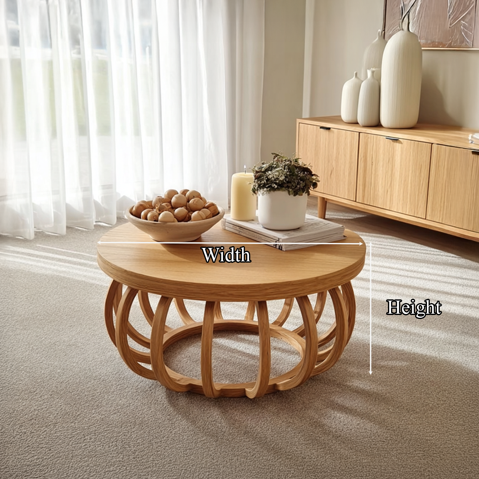 Midcentury Modern Coffee Table Round Living Room SINLSACF039