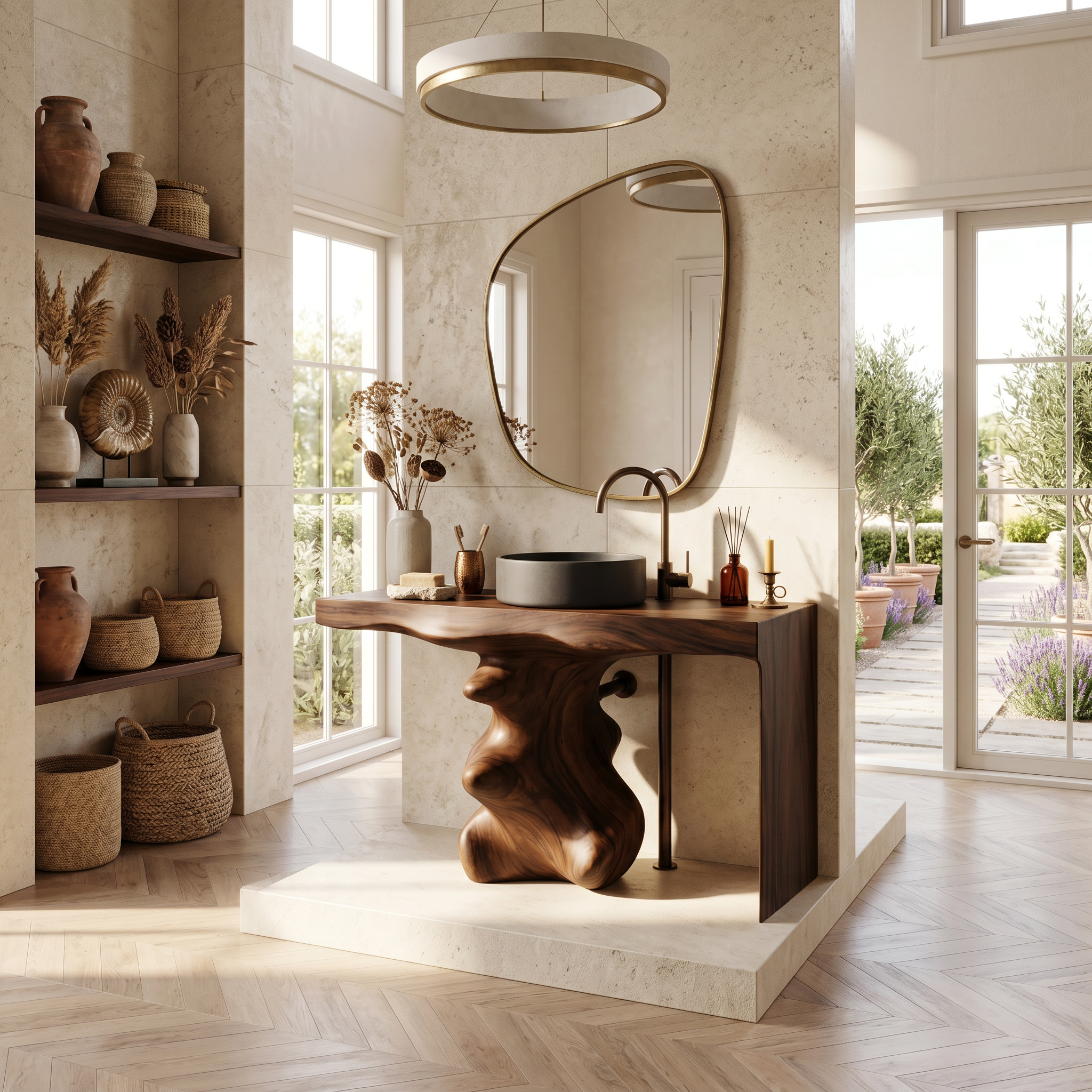Mid Century Vanity For Organic Bathroom Interiors SILDTTNBRV012