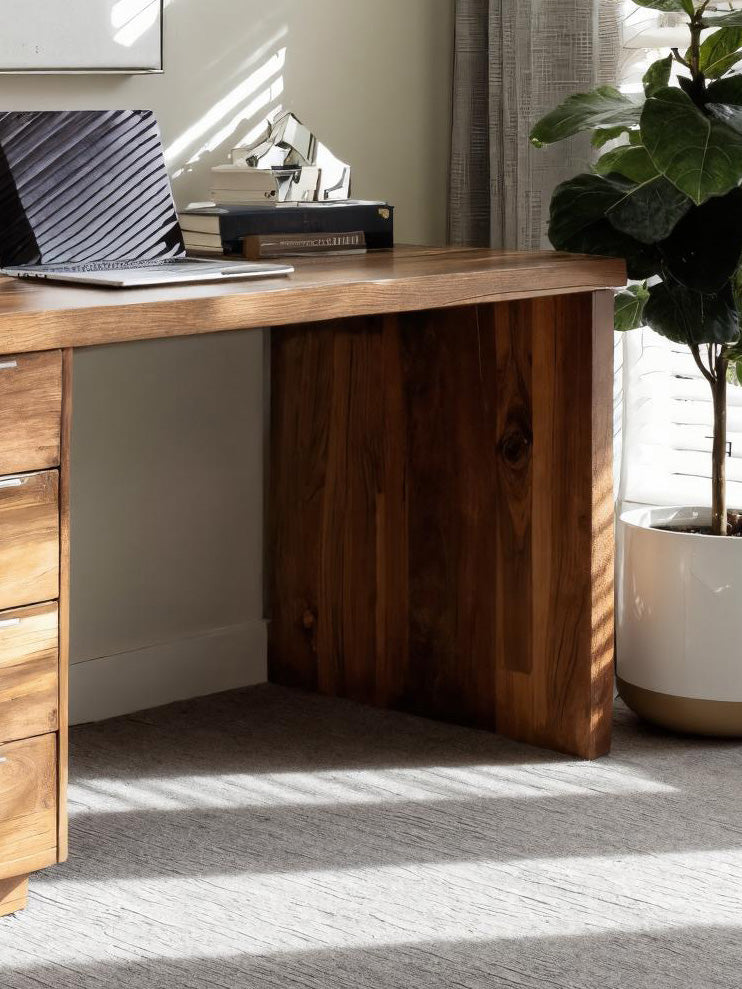 Minimalist Office Desk With Storage Drawers For Home Study SITHHNDE052
