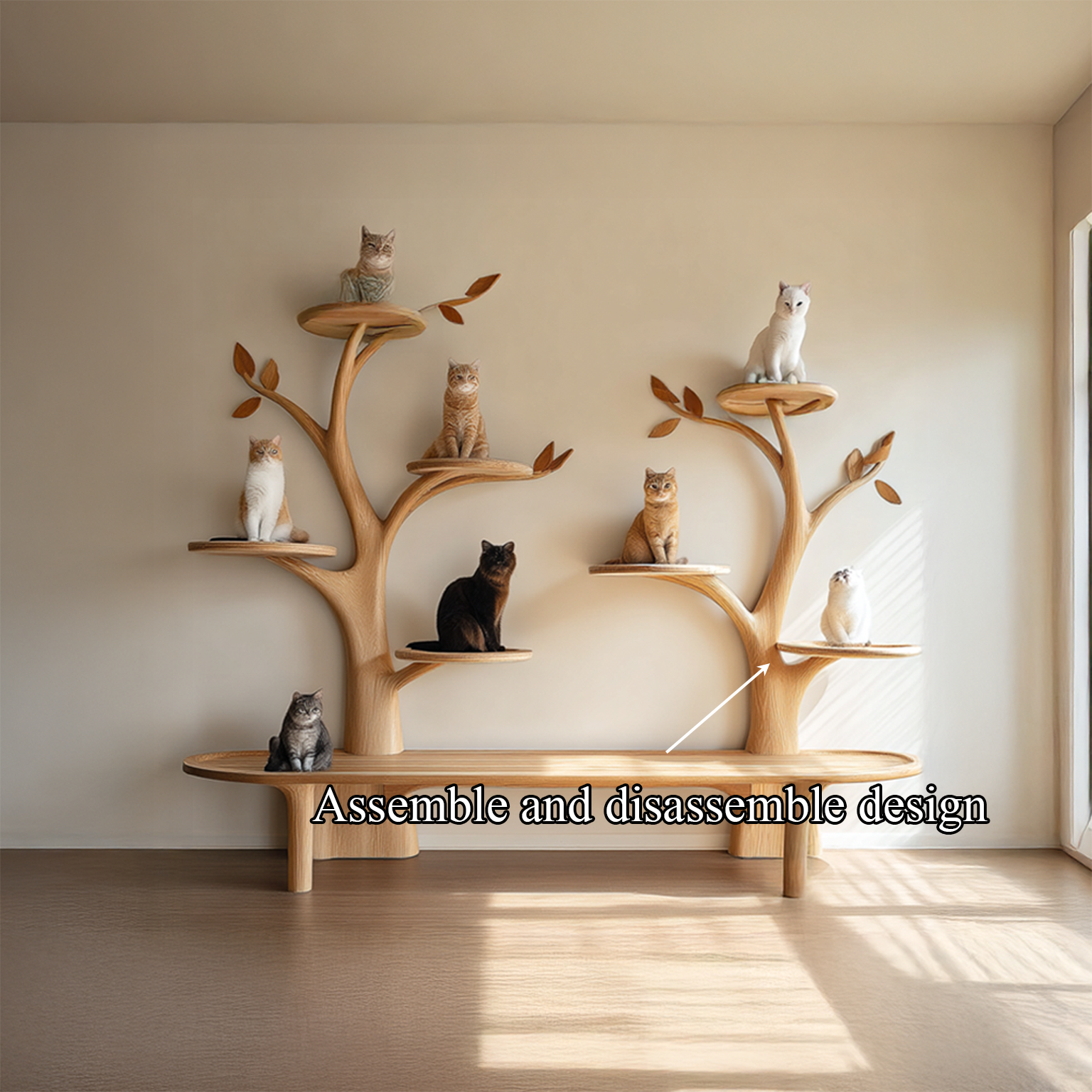 Mid Century Tree Cat Tower Living Study SINLSATT034