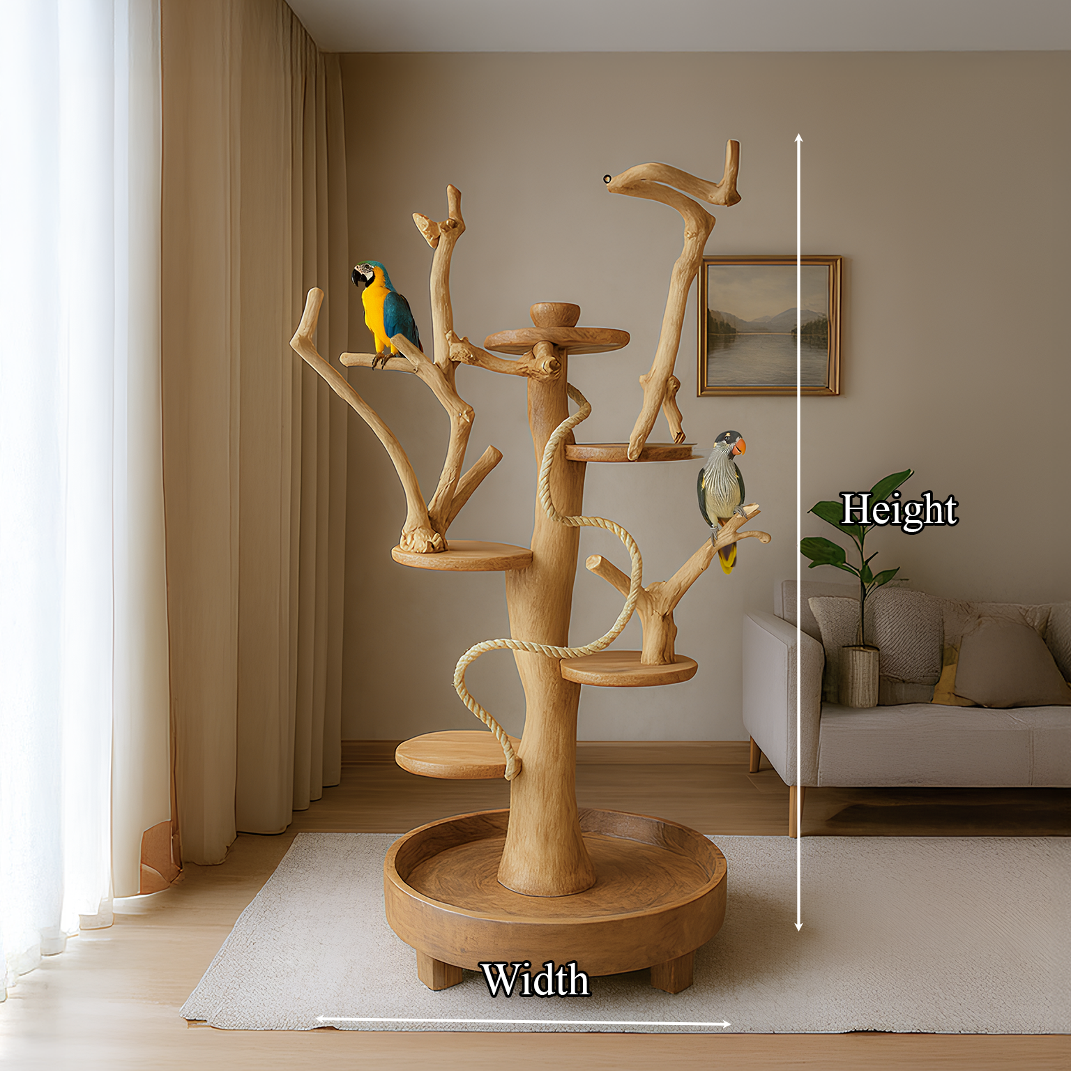 Natural Tree Parrot Playground For Living Room And Bird Space SINLSATT030
