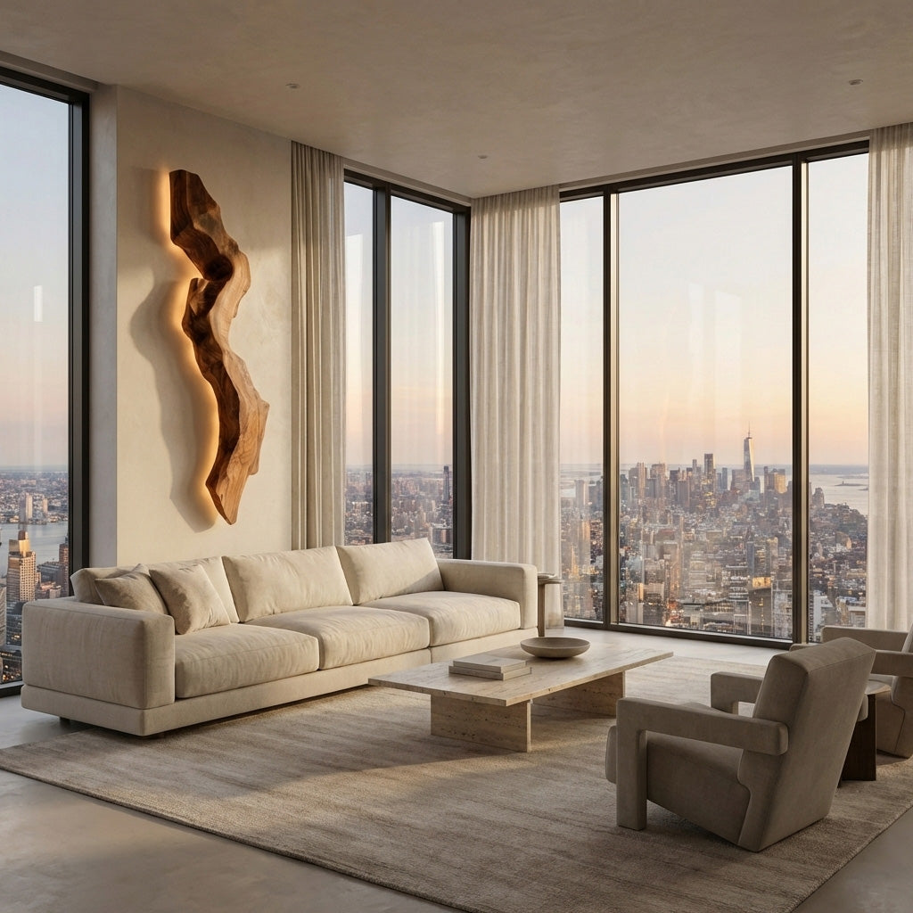 Abstract Live Edge Wall Lamp For Bedroom RTTHHNLAM050