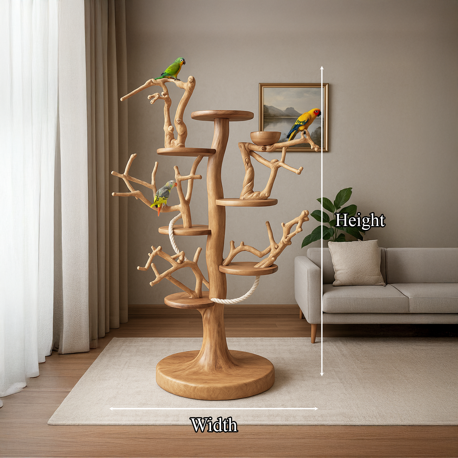 Natural Parrot Climbing Stand For Living Room And Bird Room SINLSATT031
