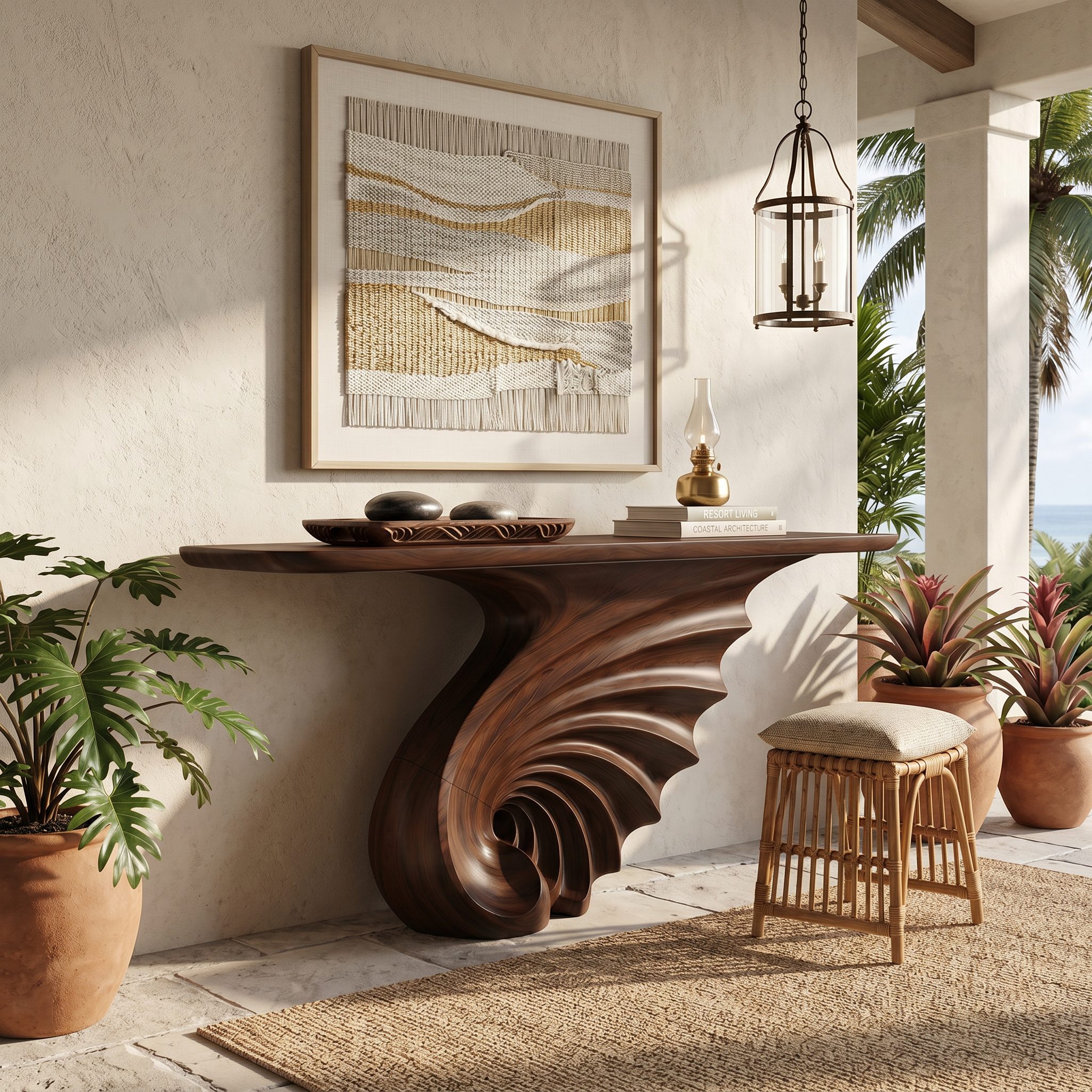 Luxury Spiral Base Console Table Contemporary Villa SILDTTRCS075
