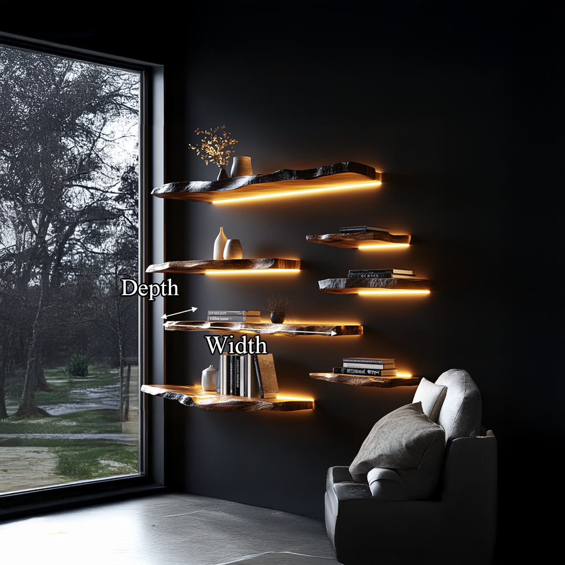 Rustic Floating Shelf Modern Living Or Dining Room SINLSAFL193