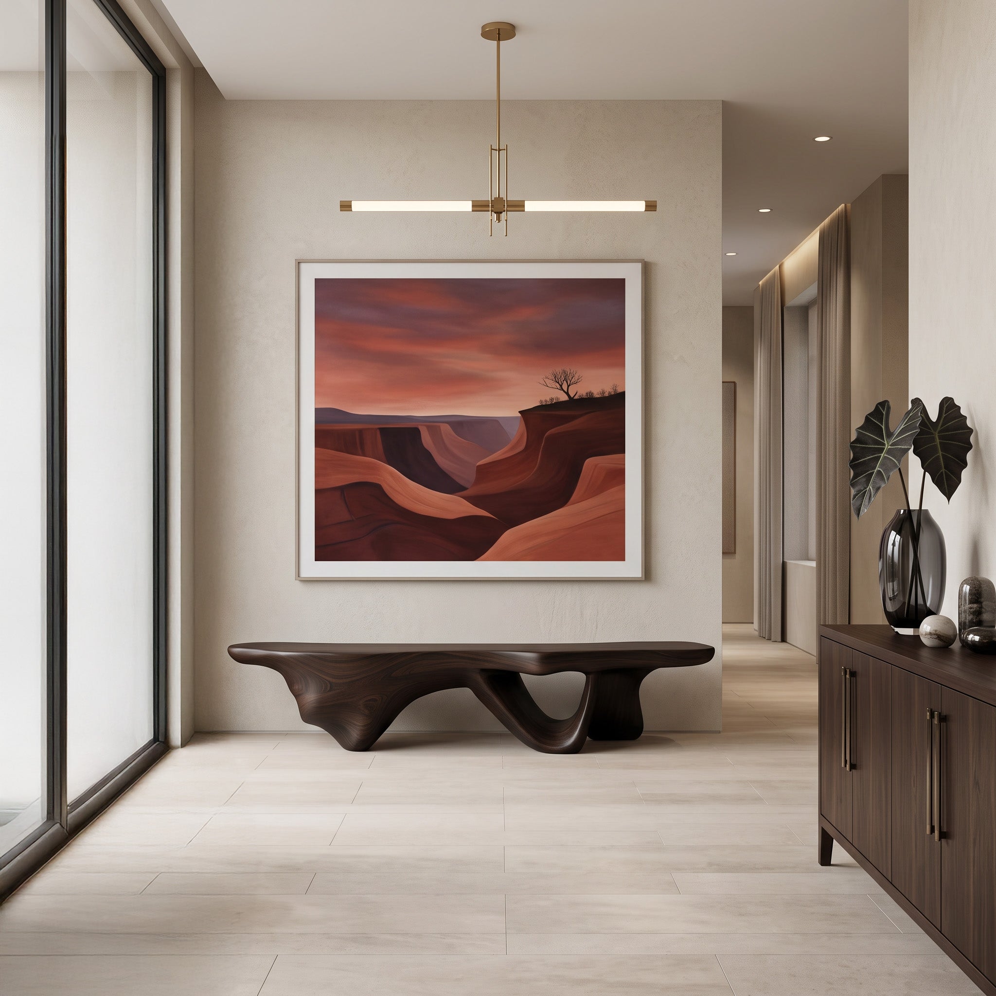 Modern Sculptural Bench With Flowing Design For Living Room SITHHNCHR040