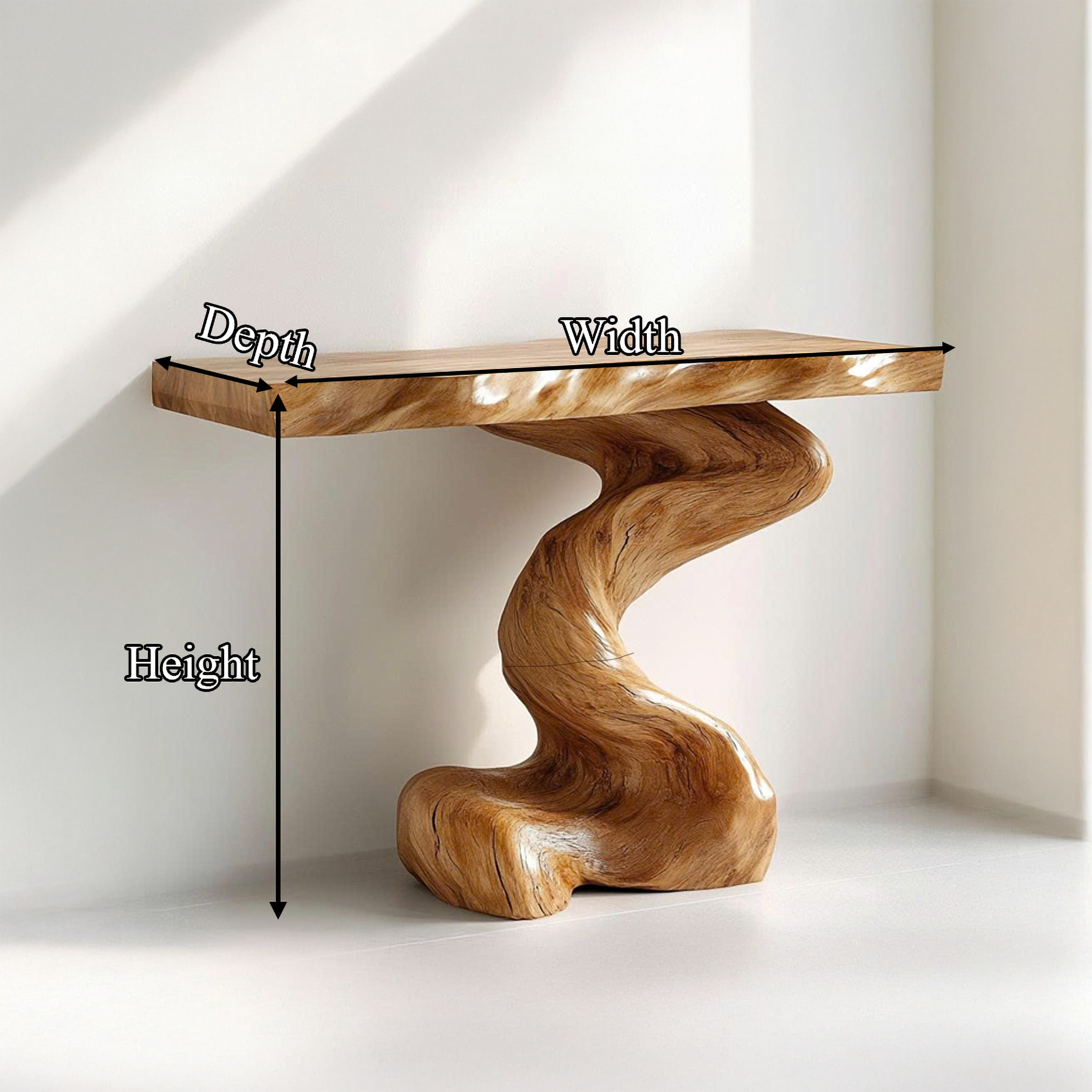 Mid Century Modern Console Table Sculptural Wood Art Living Area Entry SINLSACS393