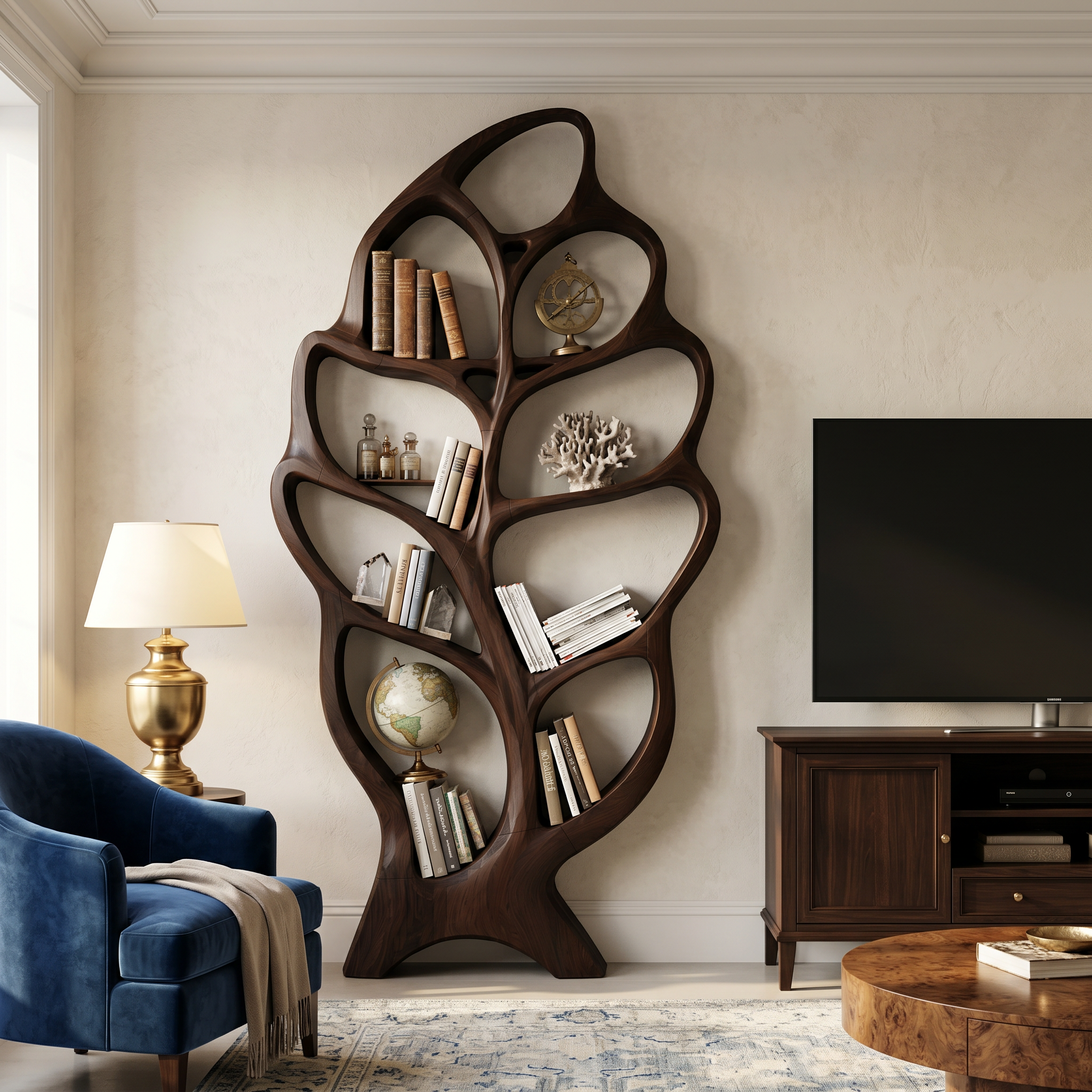 Modern Architectural Bookcase For Contemporary Living Room SILDTTNBS047